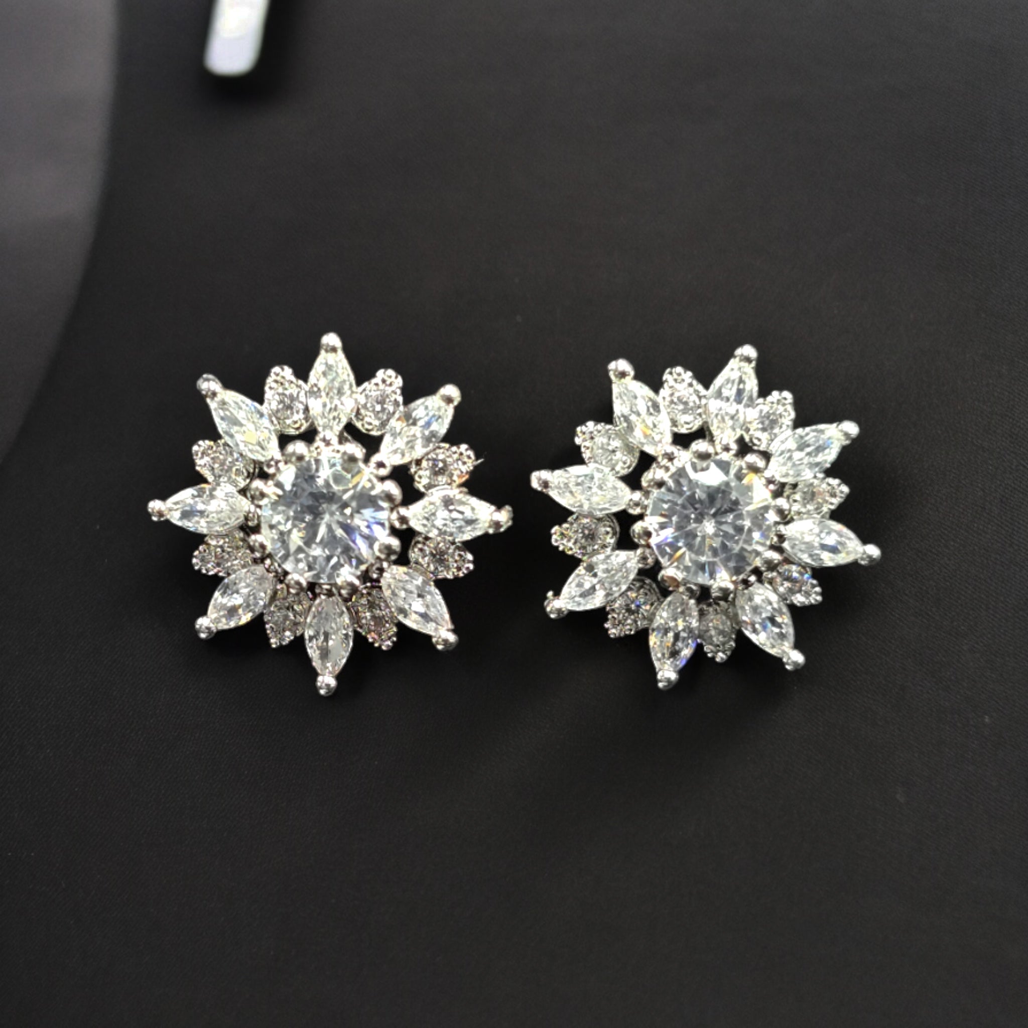 FW Rhodium Plated CZ Studs