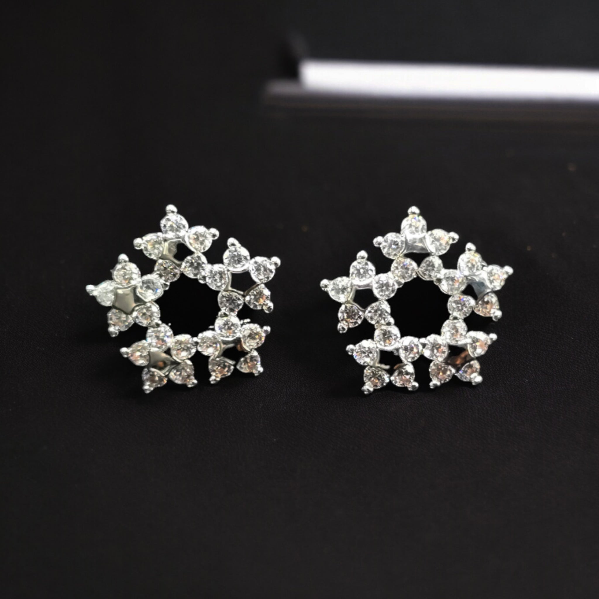 FW Rhodium Plated CZ Studs