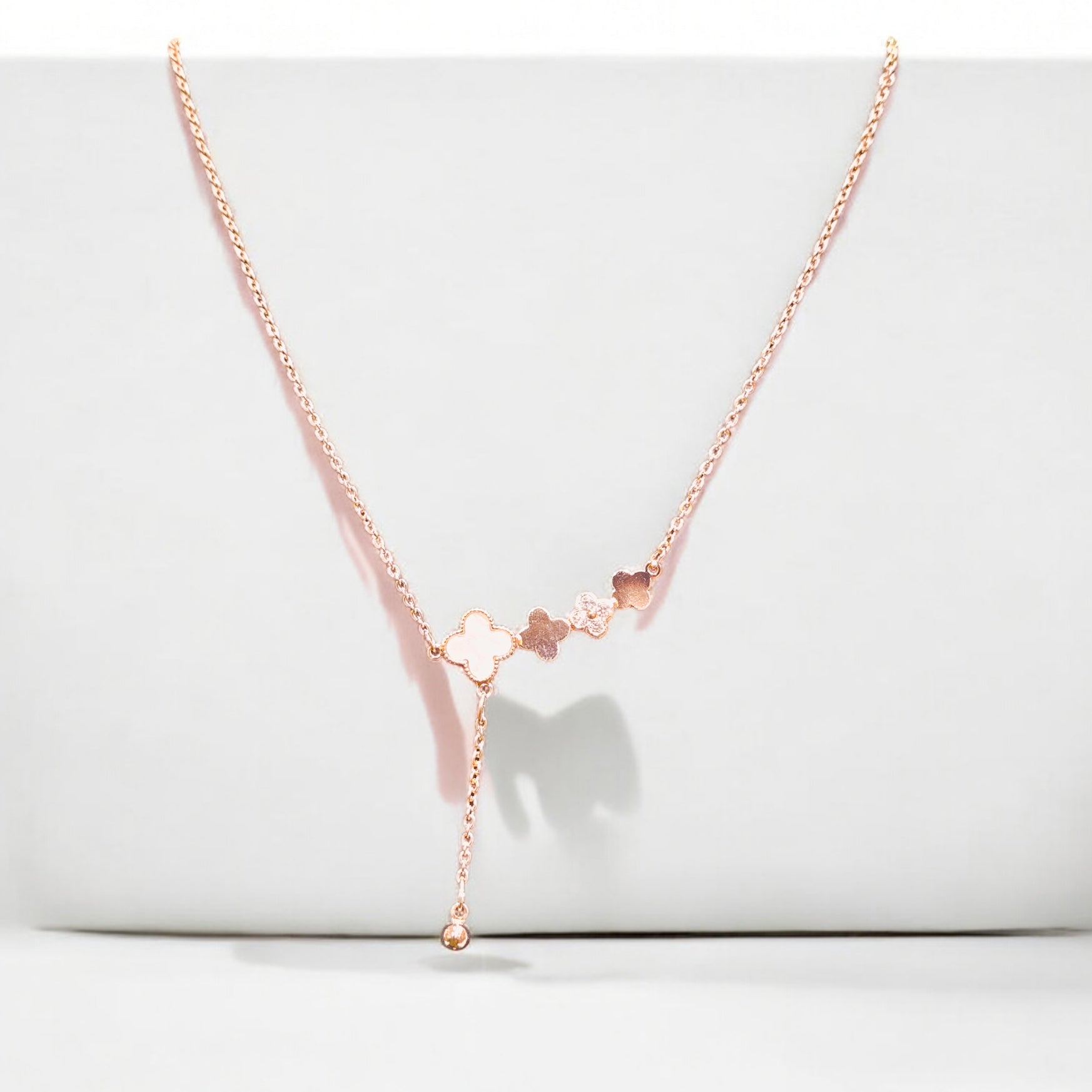 FW Rosegold Plated AD Chain Pendant