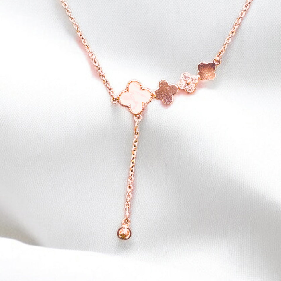 FW Rosegold Plated AD Chain Pendant