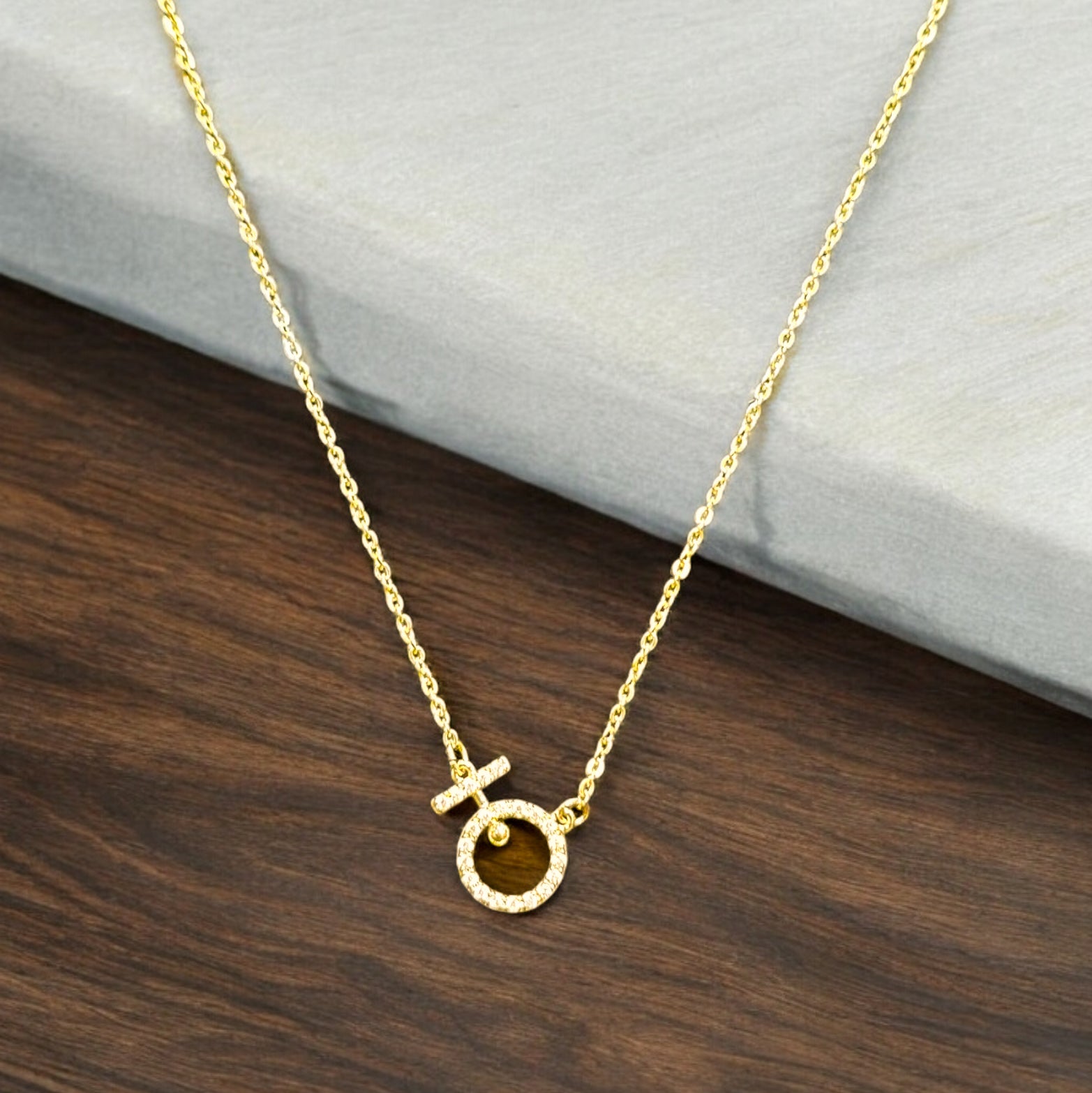 FW Gold Plated AD Chain Pendant