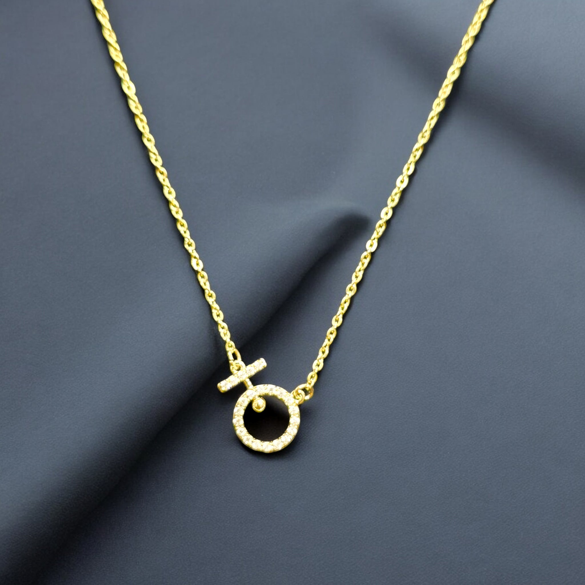 FW Gold Plated AD Chain Pendant