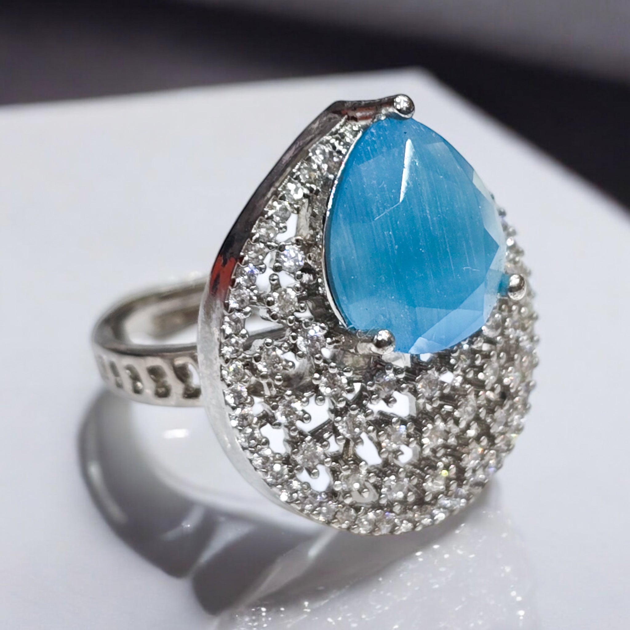 FW Aqua Blue AD adjustable ring