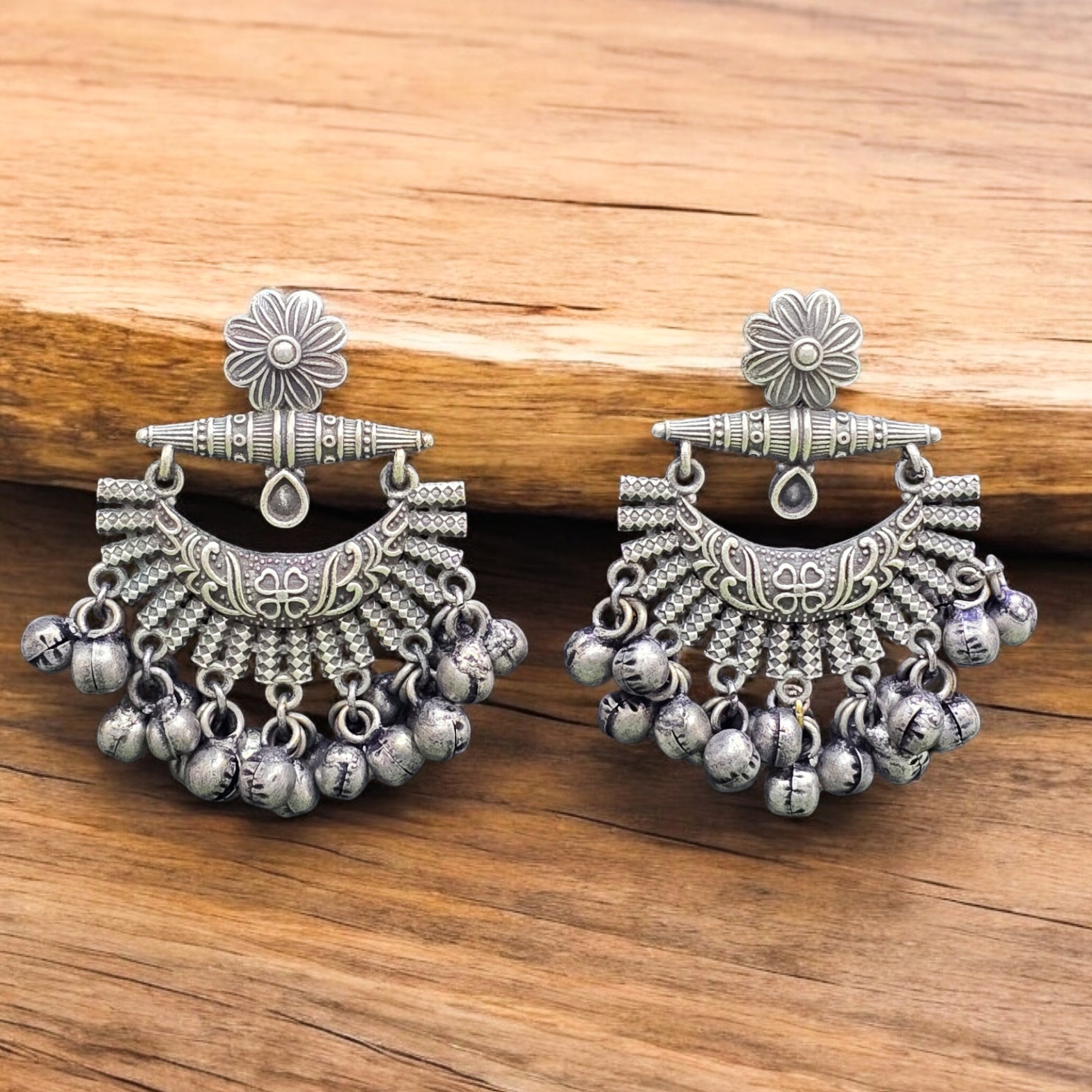 FW German Silver Oxidized Earring