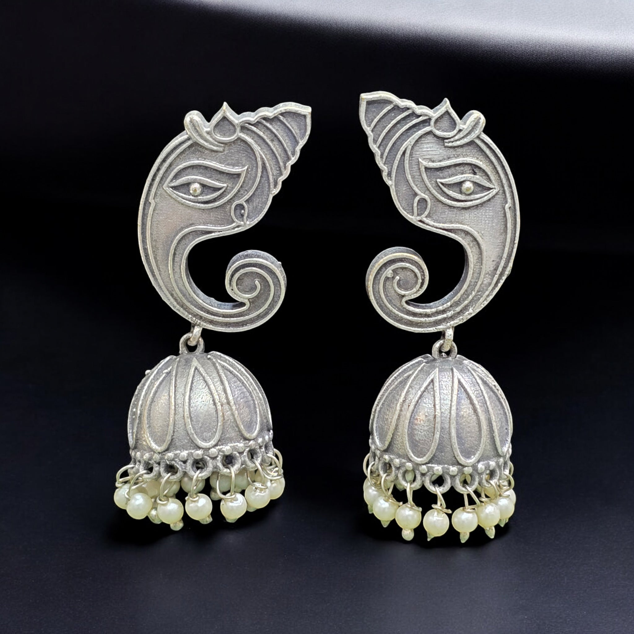 FW Ganapati Oxidized Earring