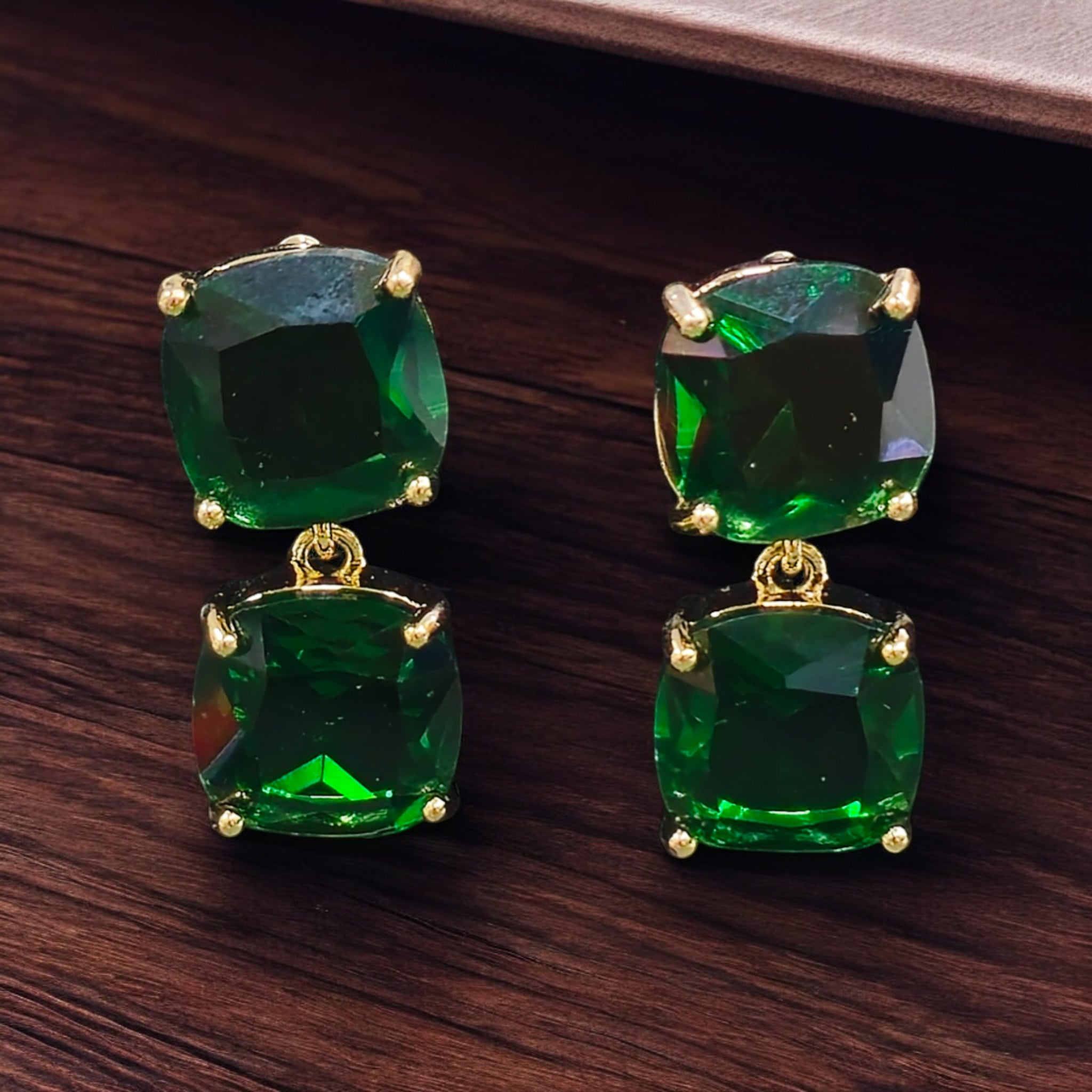 FW Double Layer Emerald Earring