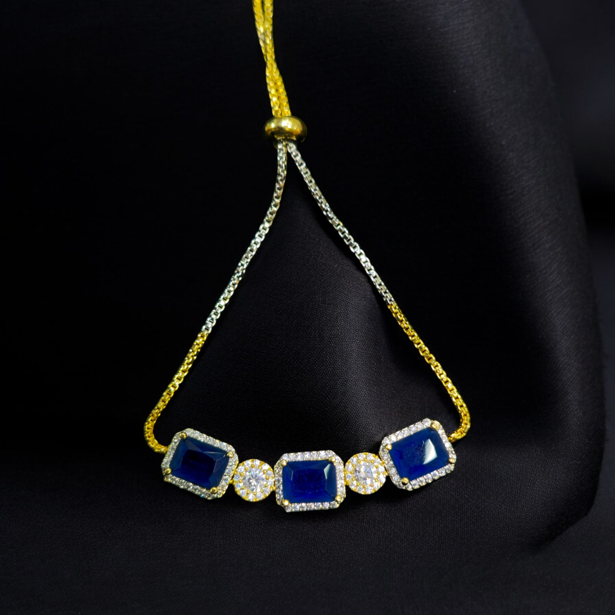 FW Blue CZ Gold Plated Bracelet