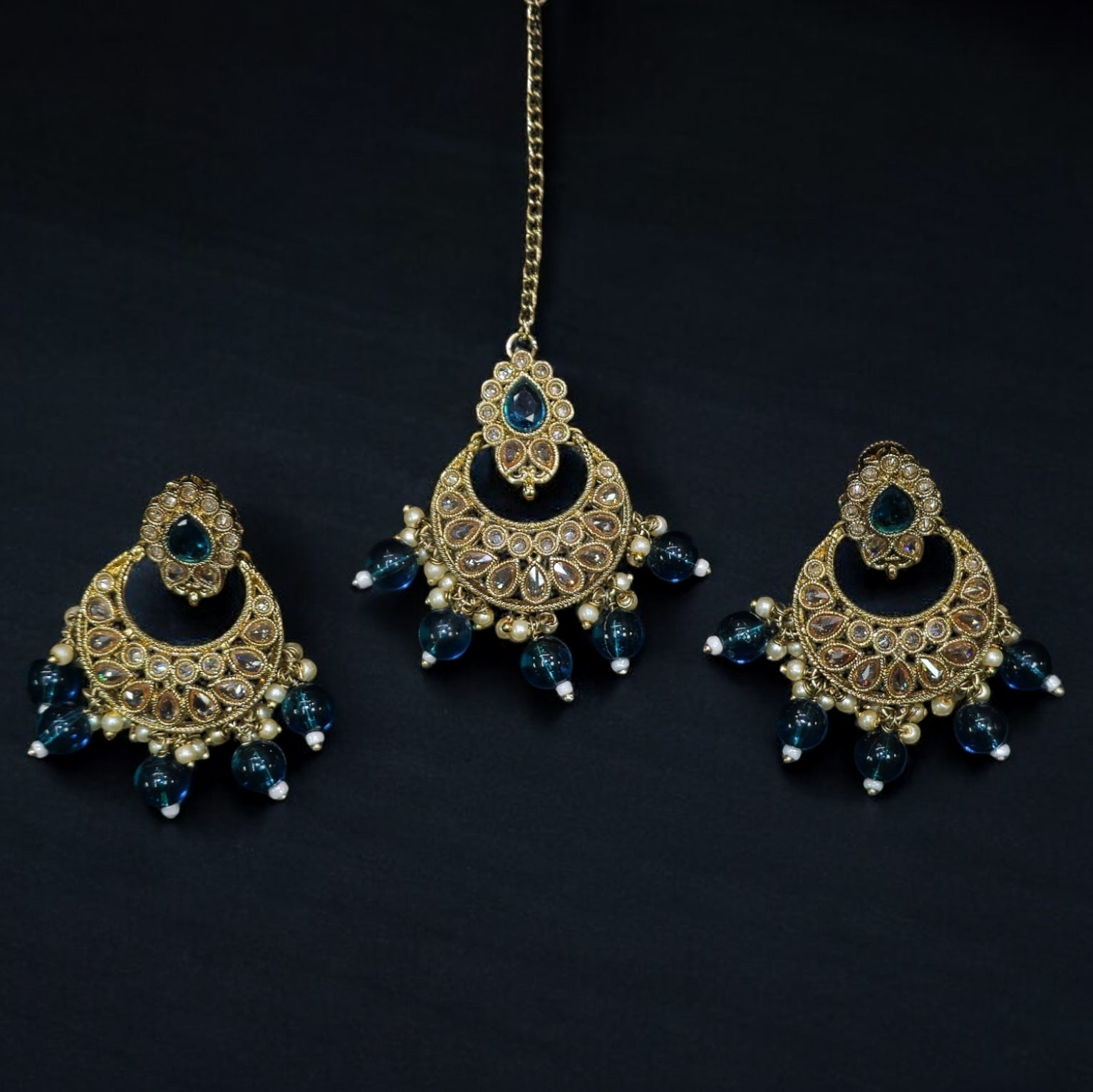 FW Ramagreen Mehendi Plating Pearl Necklace Set