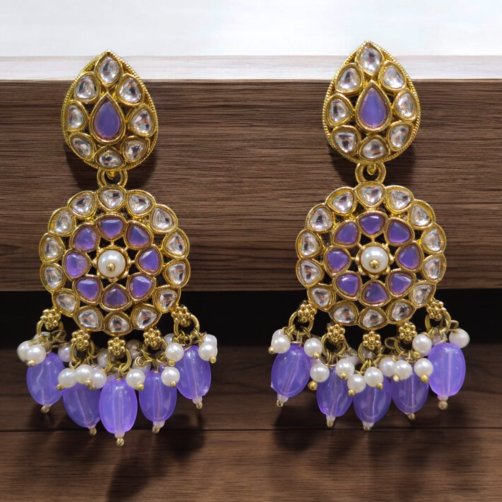 FW Purple Mehendi Plating Earring