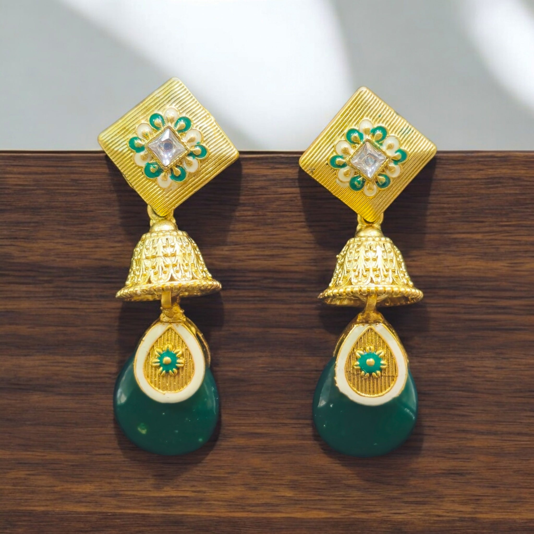 FW Antique Green Jhumka