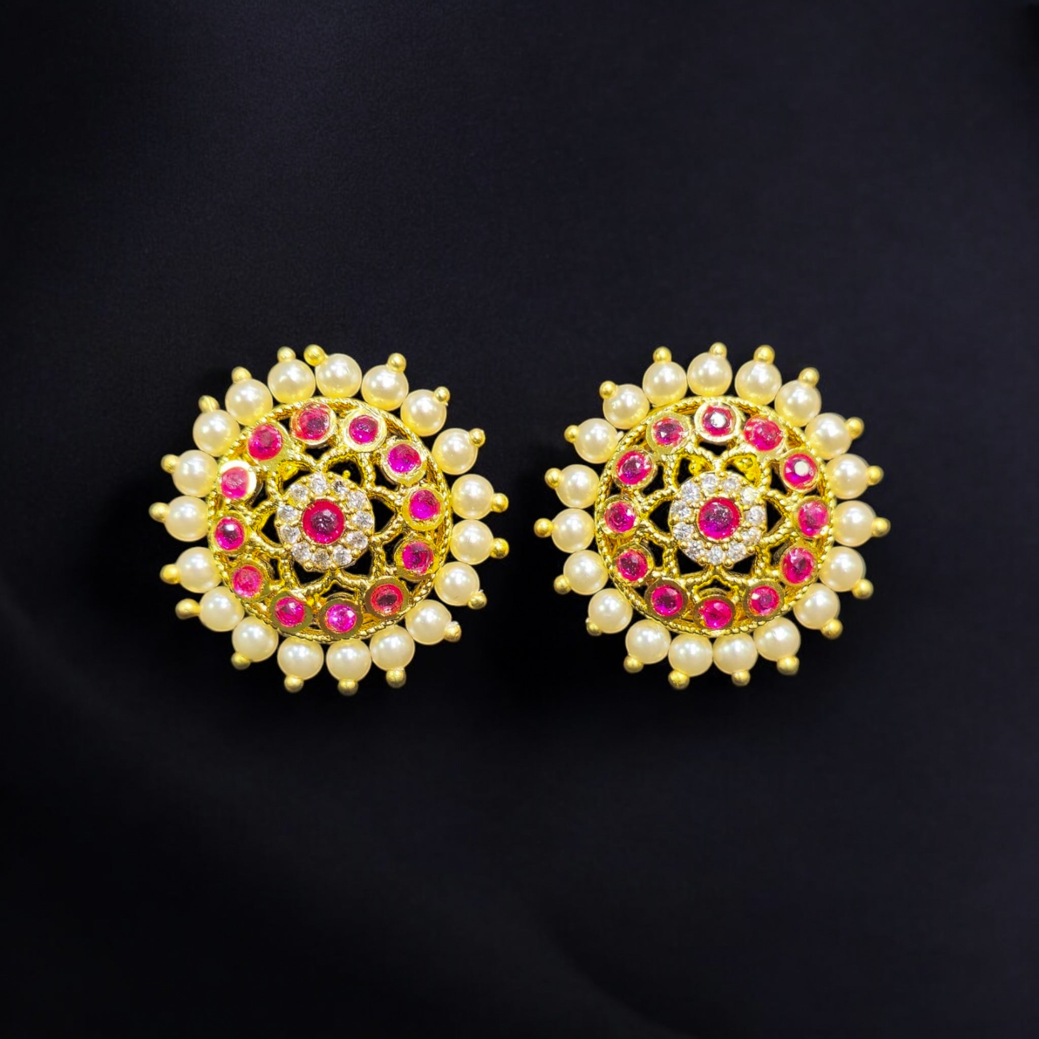 FW Ruby Pearl Antique Studs