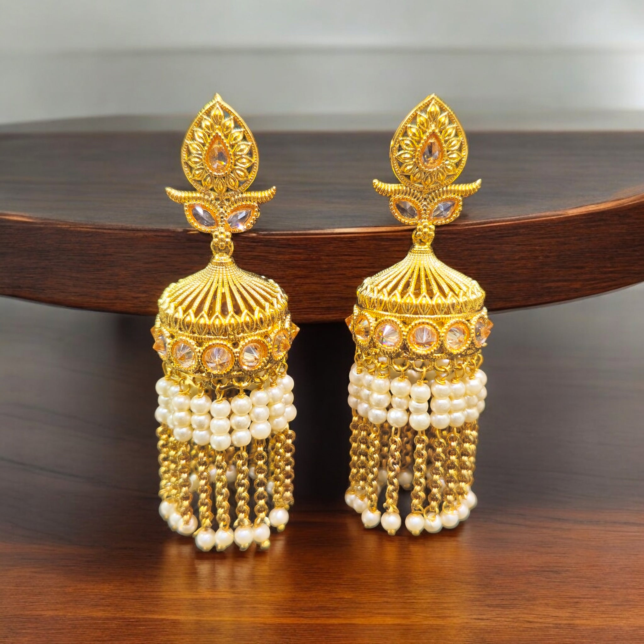 FW LCT Gold Plated Antique Jhumka