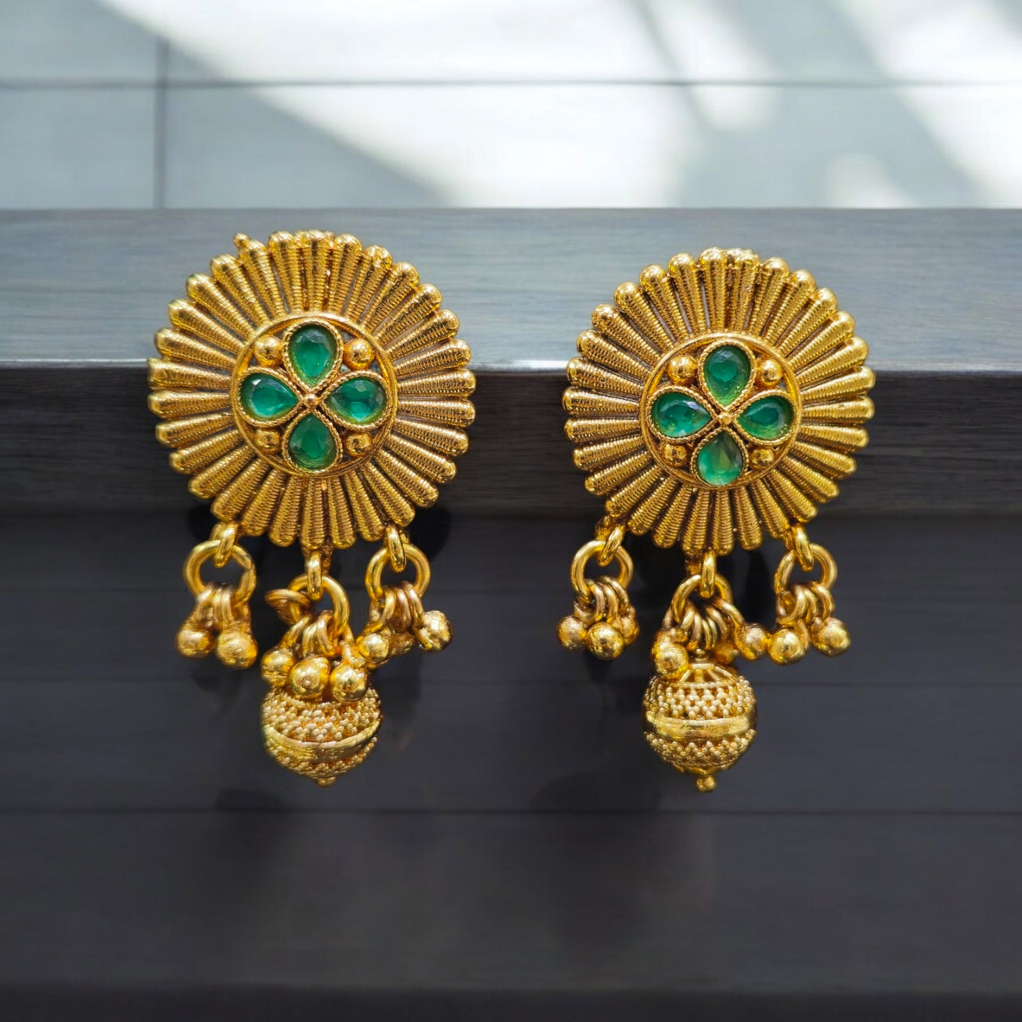 FW Green Antique Earrings