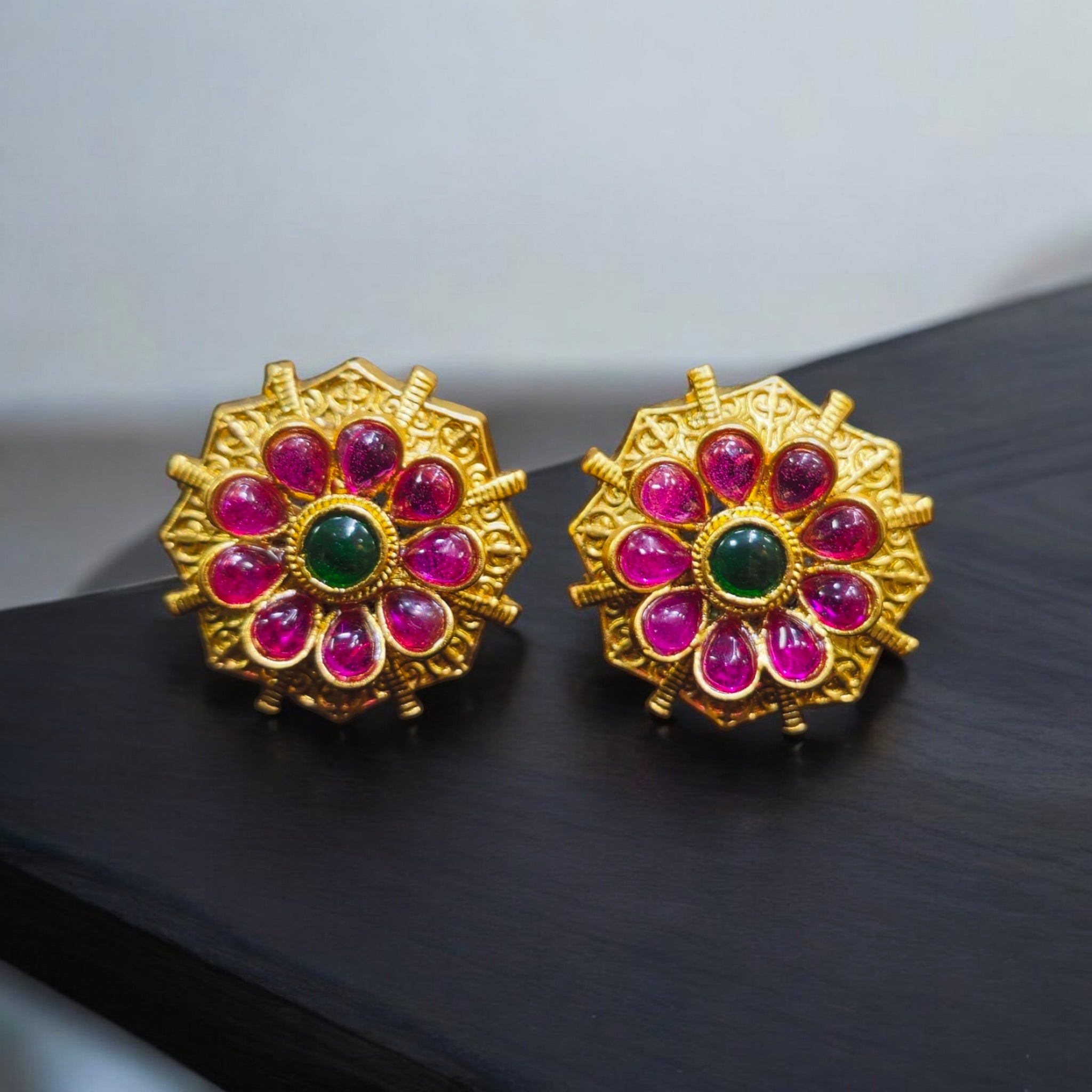 FW Rubygreen Antique Earrings