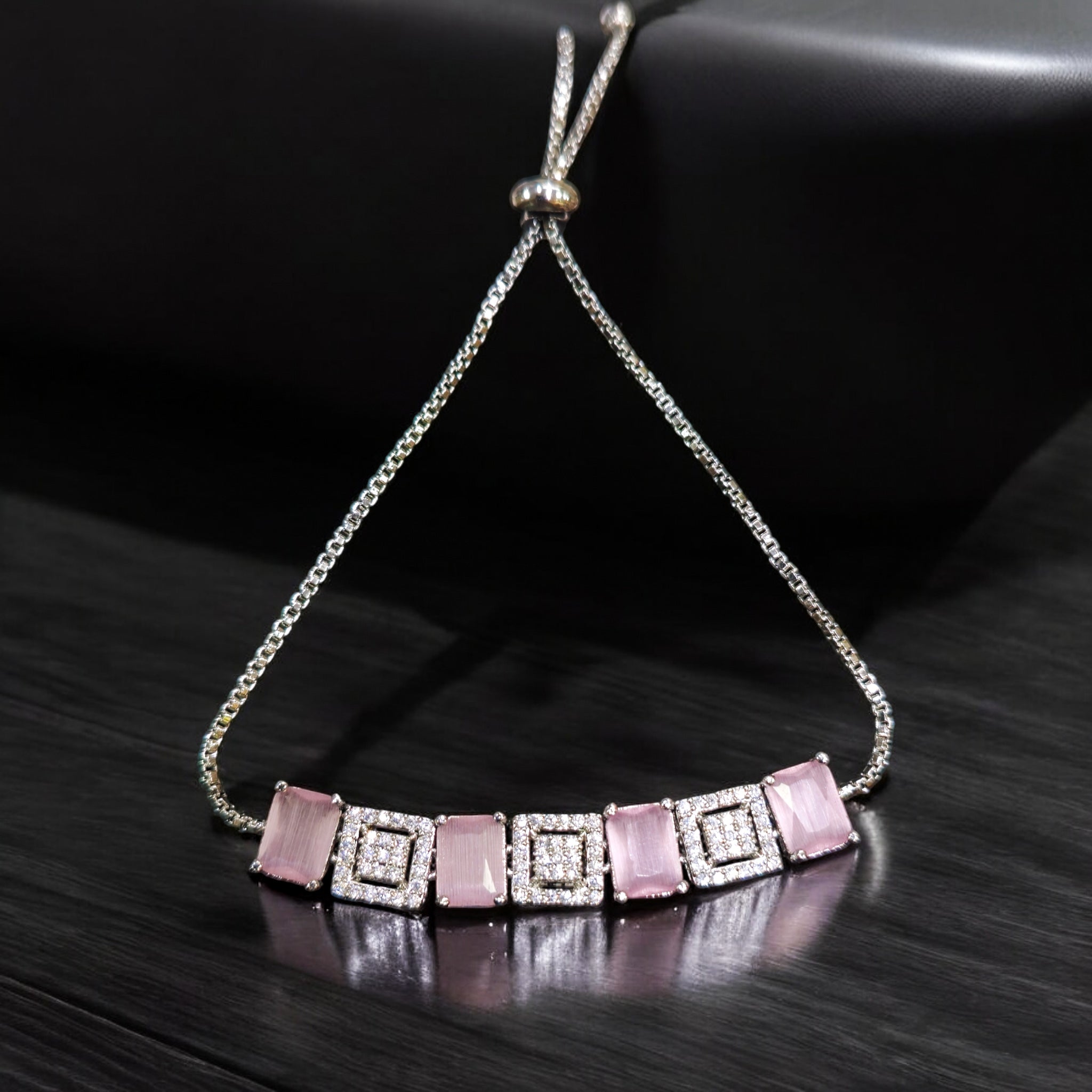 FW Pink AD Silver Bracelet