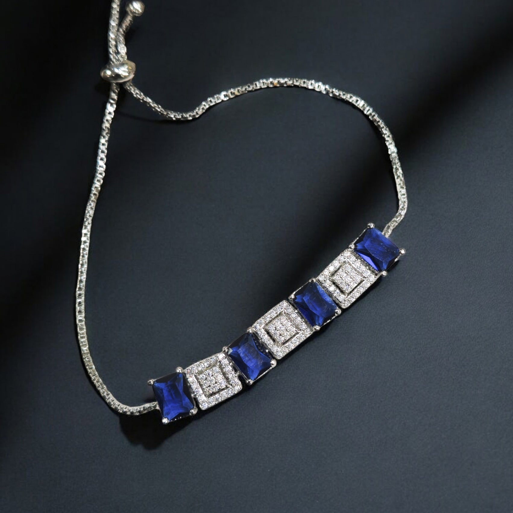 FW Blue AD Silver Bracelet