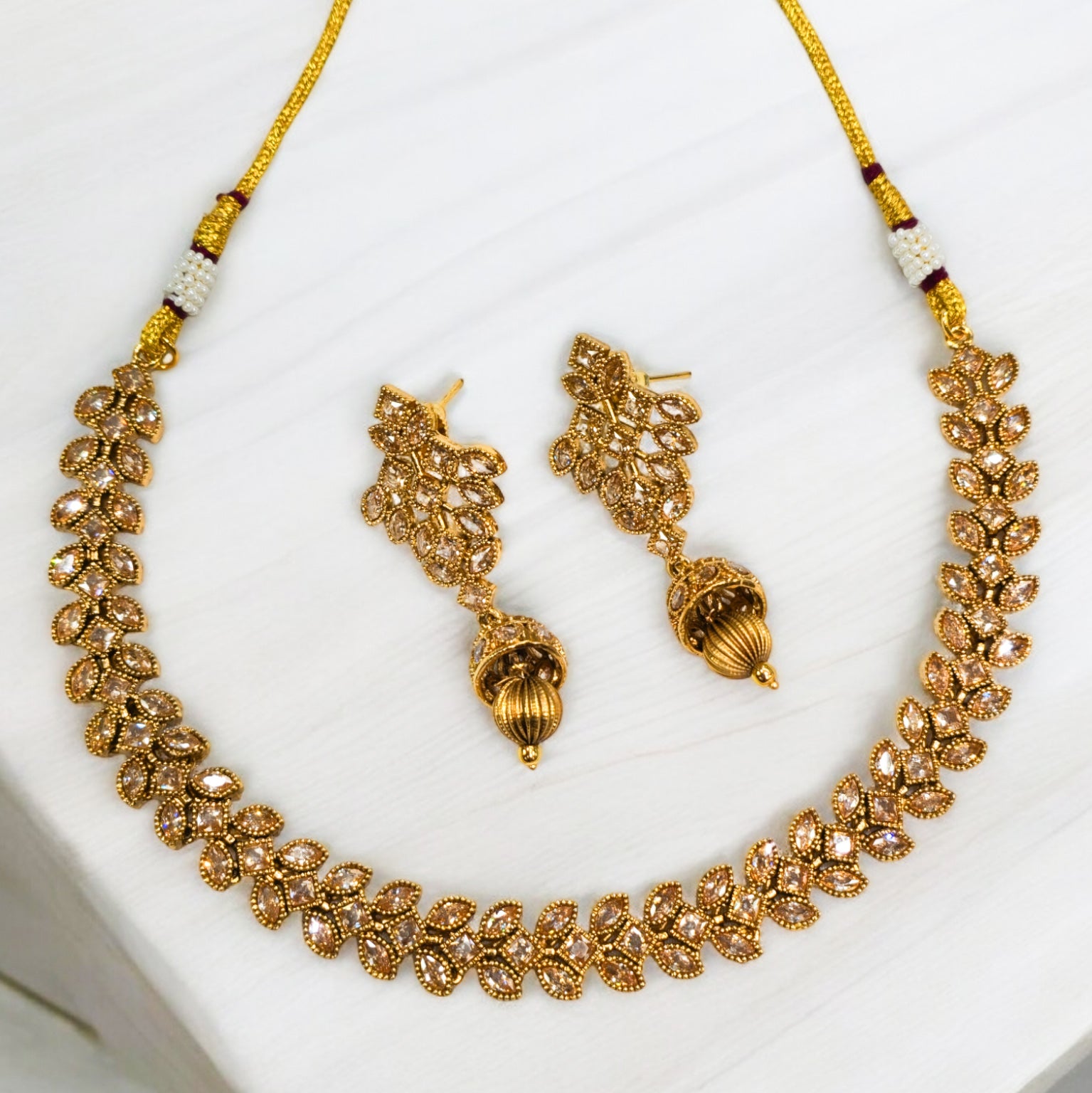 FW LCT Stone Antique Necklace with Earrings