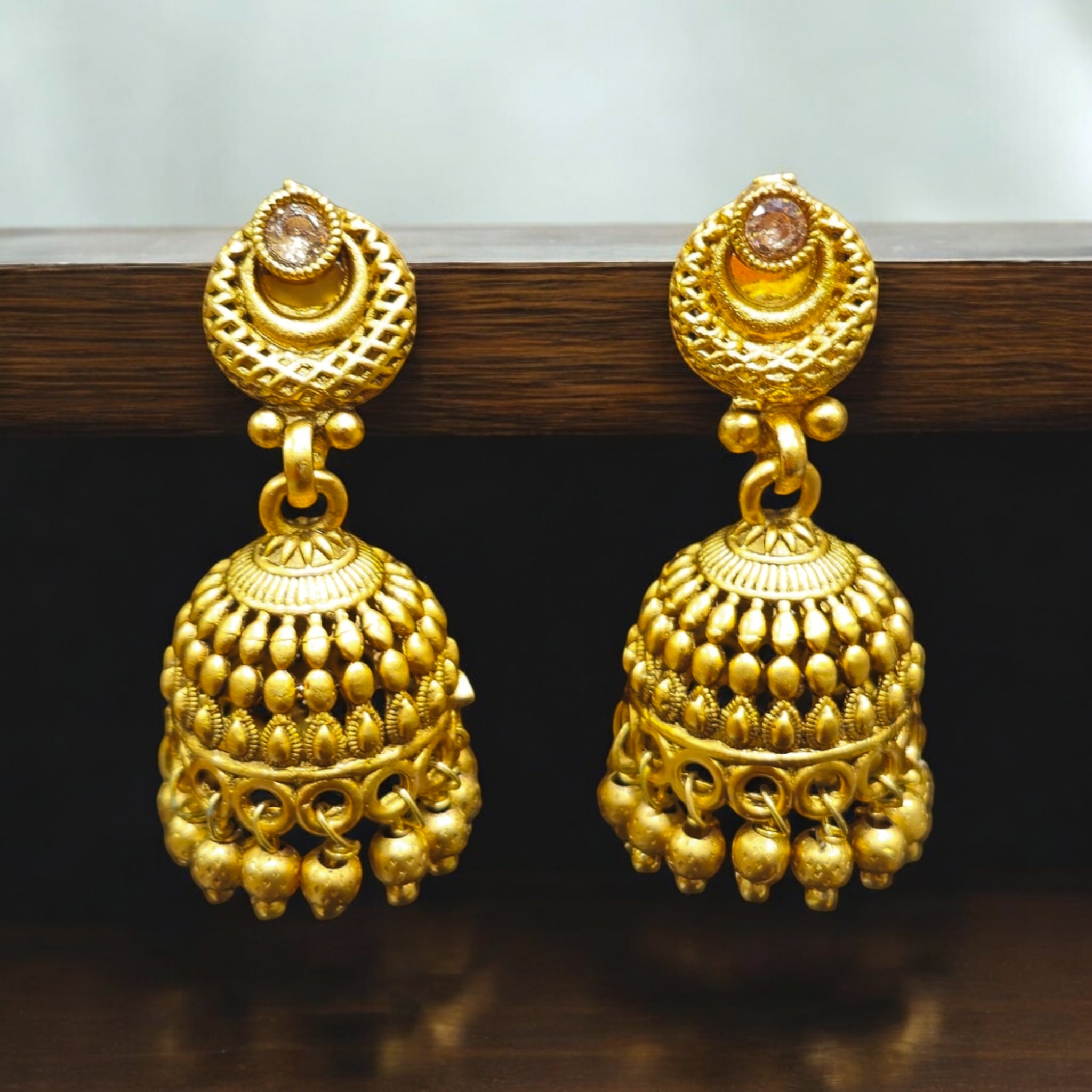 FW Antique Gold Plated Necklace with Earrings