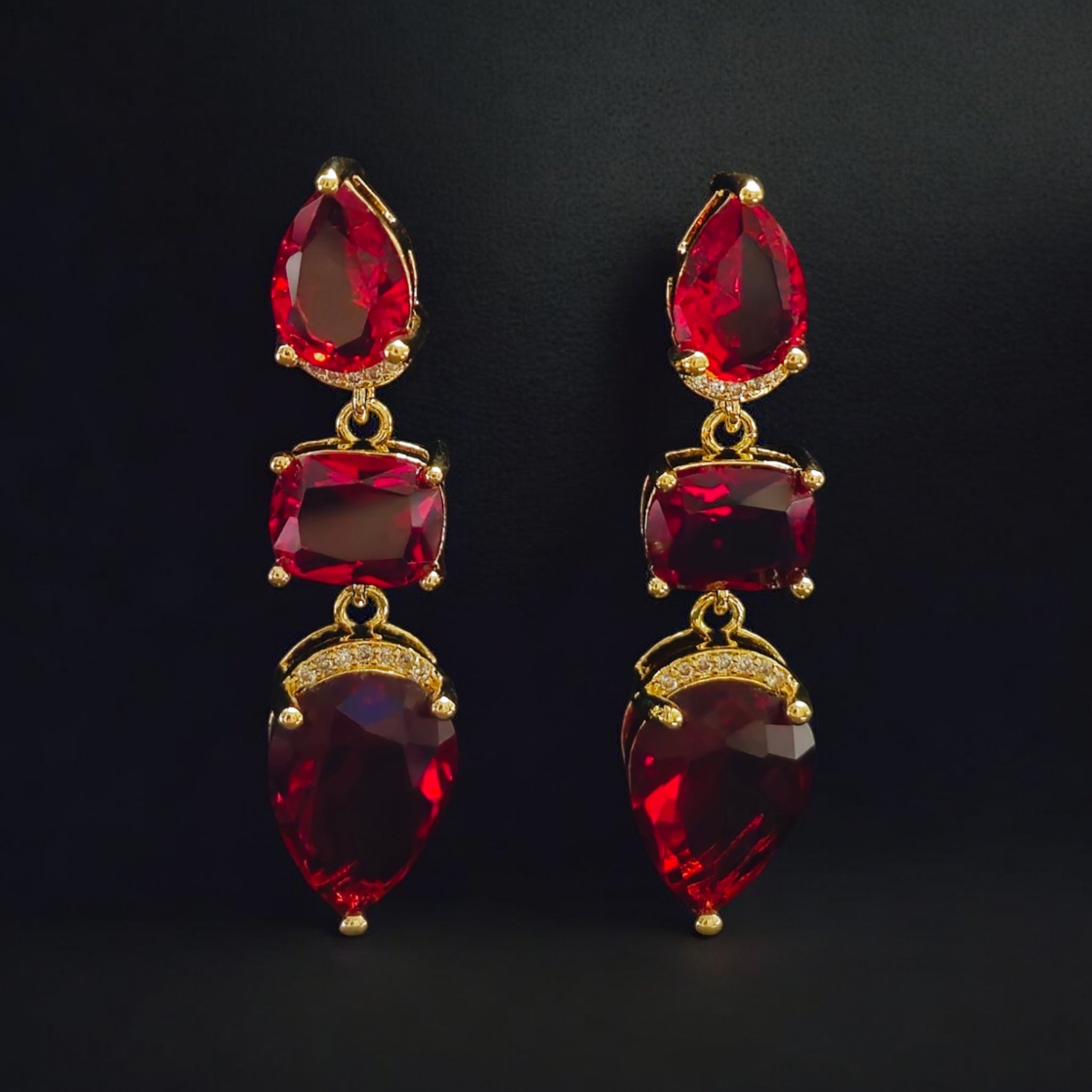 FW Red  Western Dangling Earring