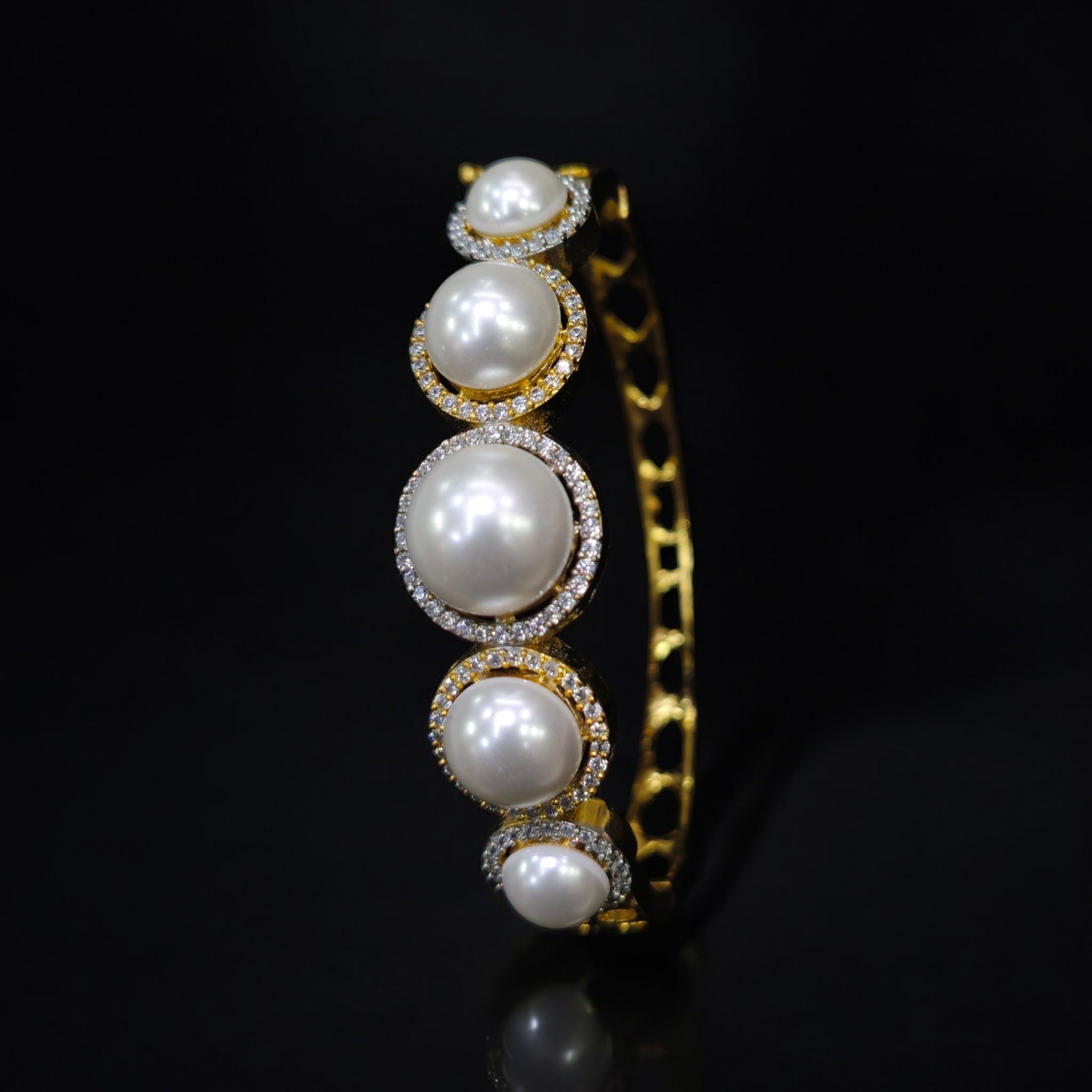 FW Pearl Gold Plated CZ Kada