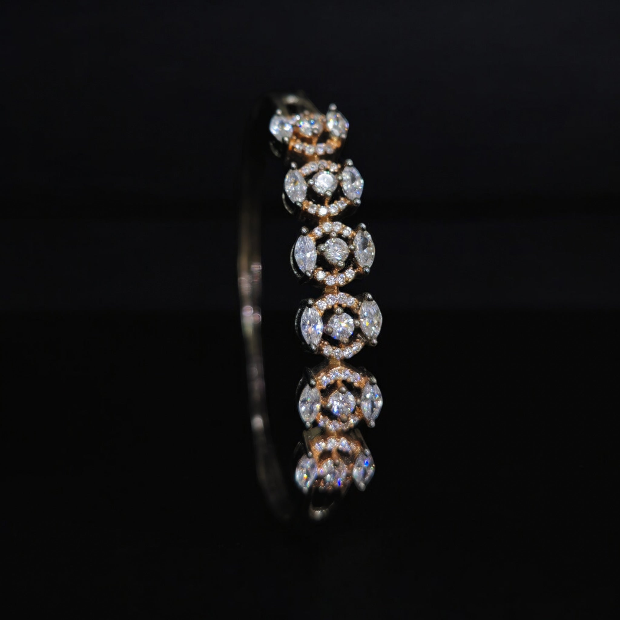 FW Black Rose Gold Plated CZ Kada