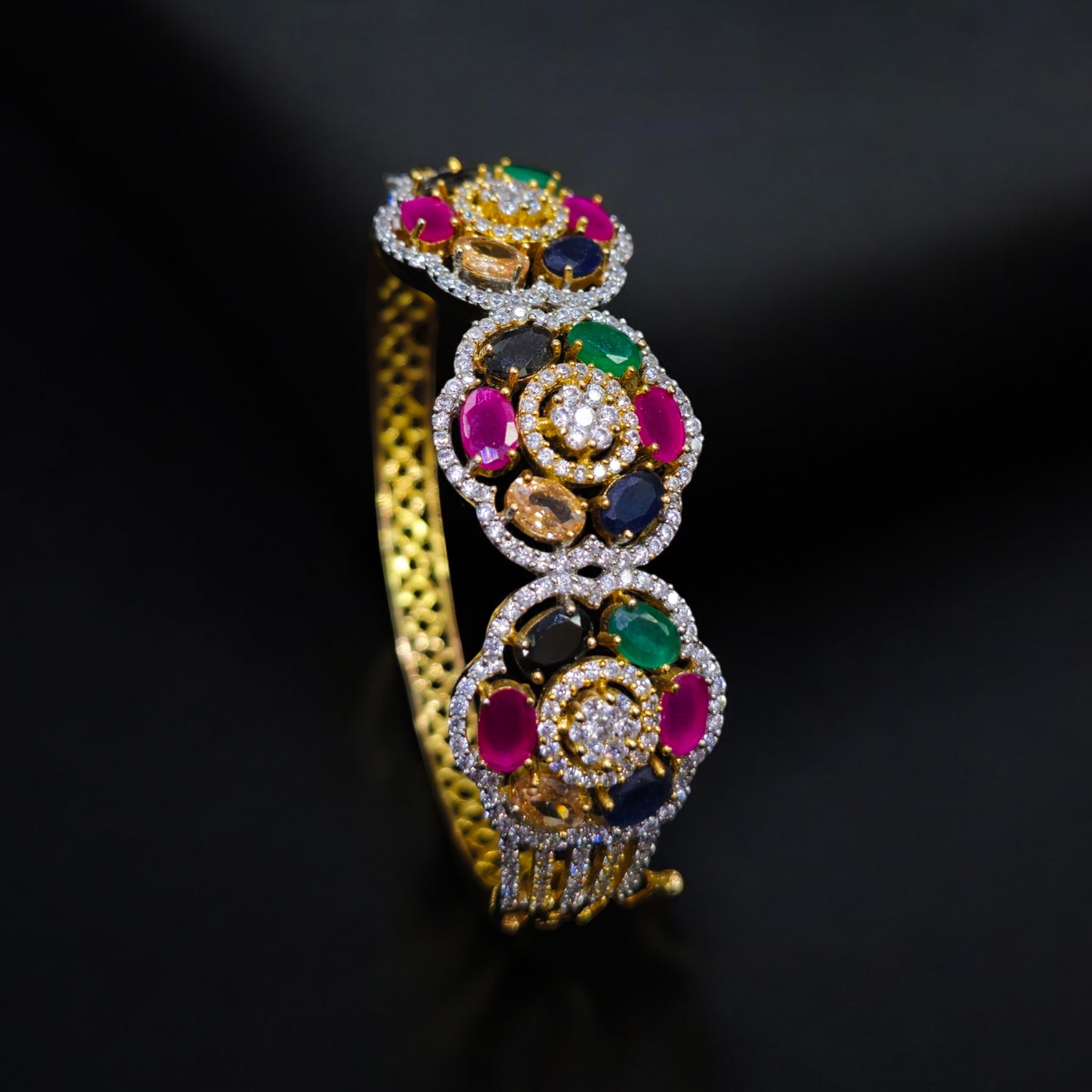 FW Gold Plated Multicolor CZ Kada