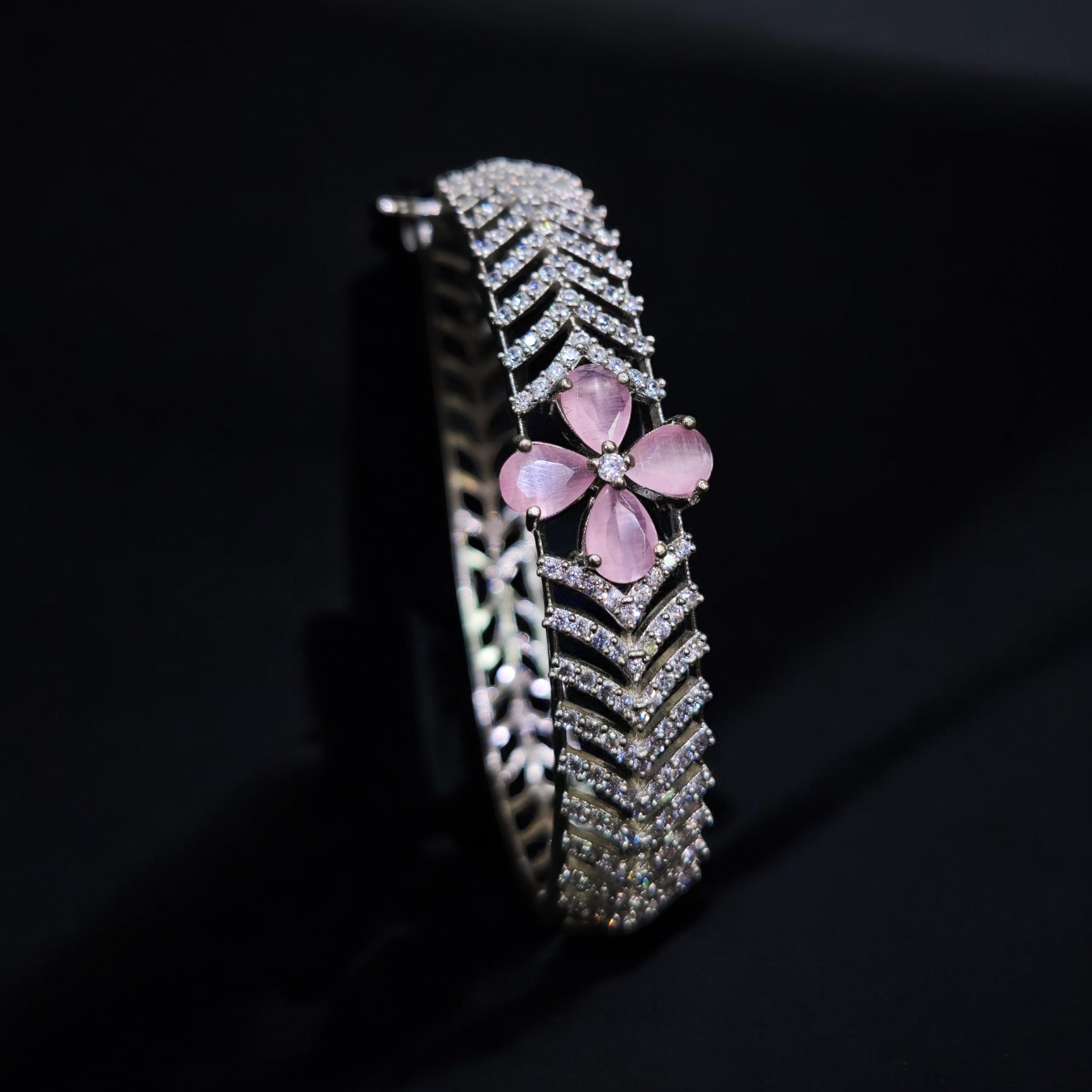 FW Pink Rhodium Plated AD Kada