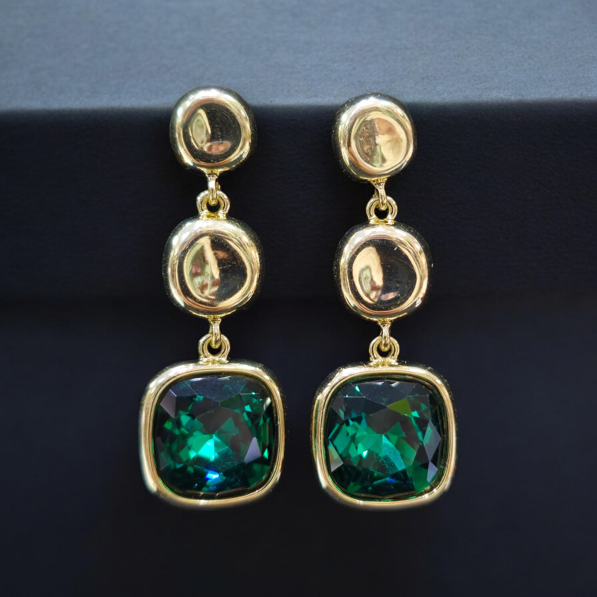 FW Green AD Gold Plated Earrings