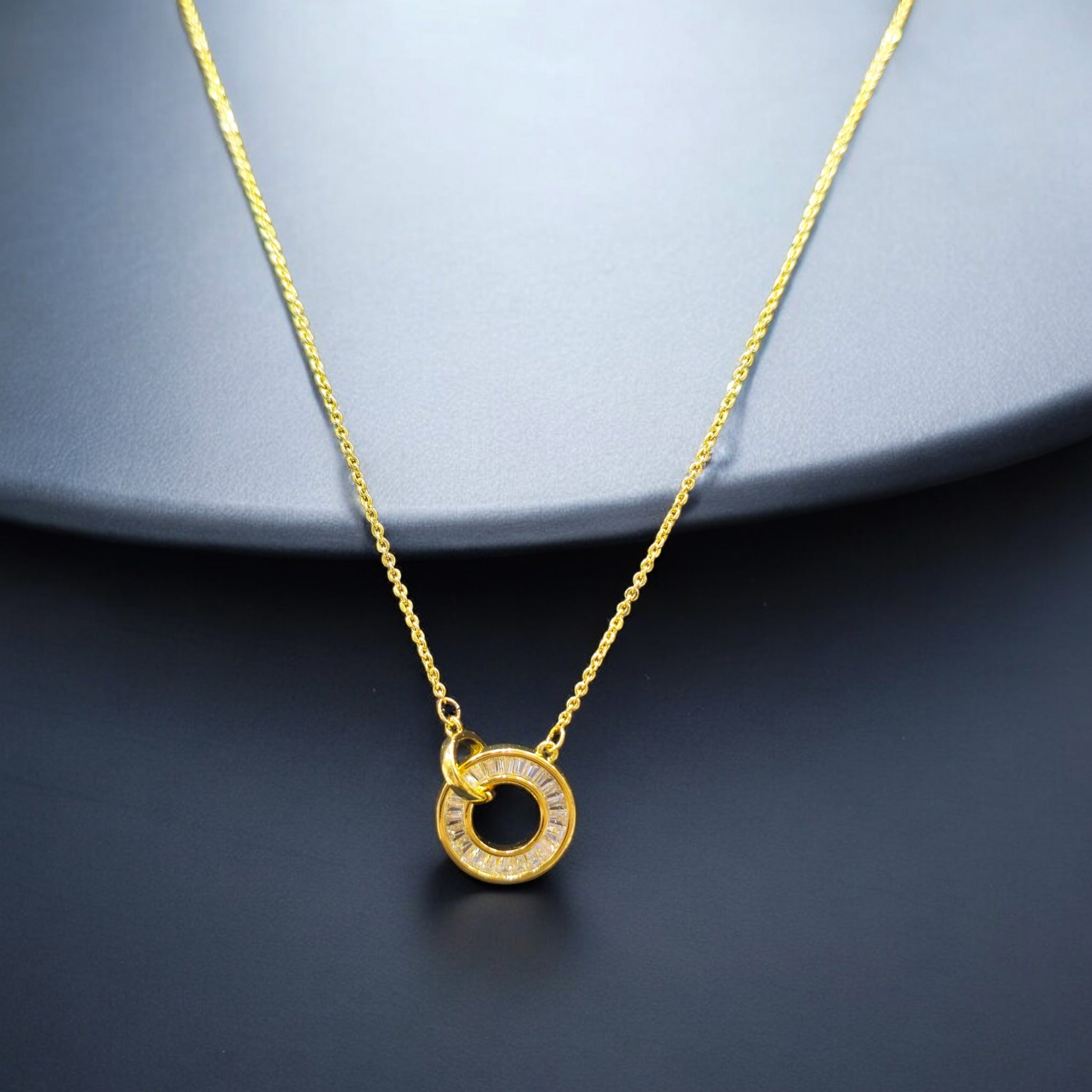 FW Gold Plated AD Chain Pendant