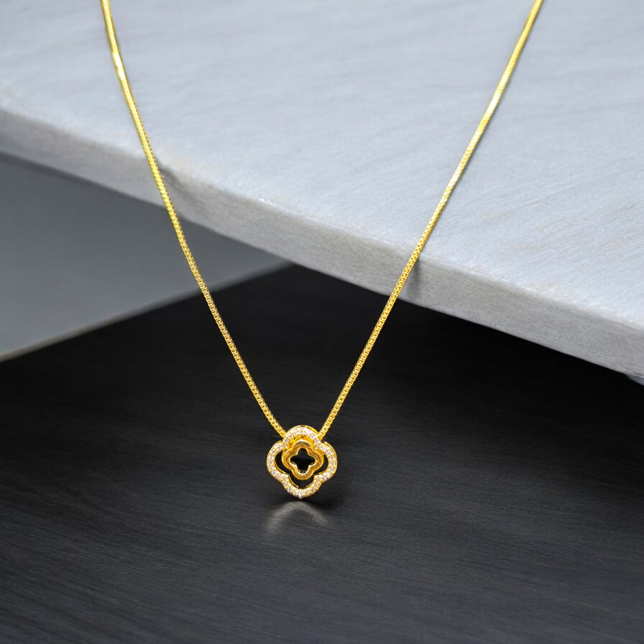 FW Gold Plated AD Chain Pendant