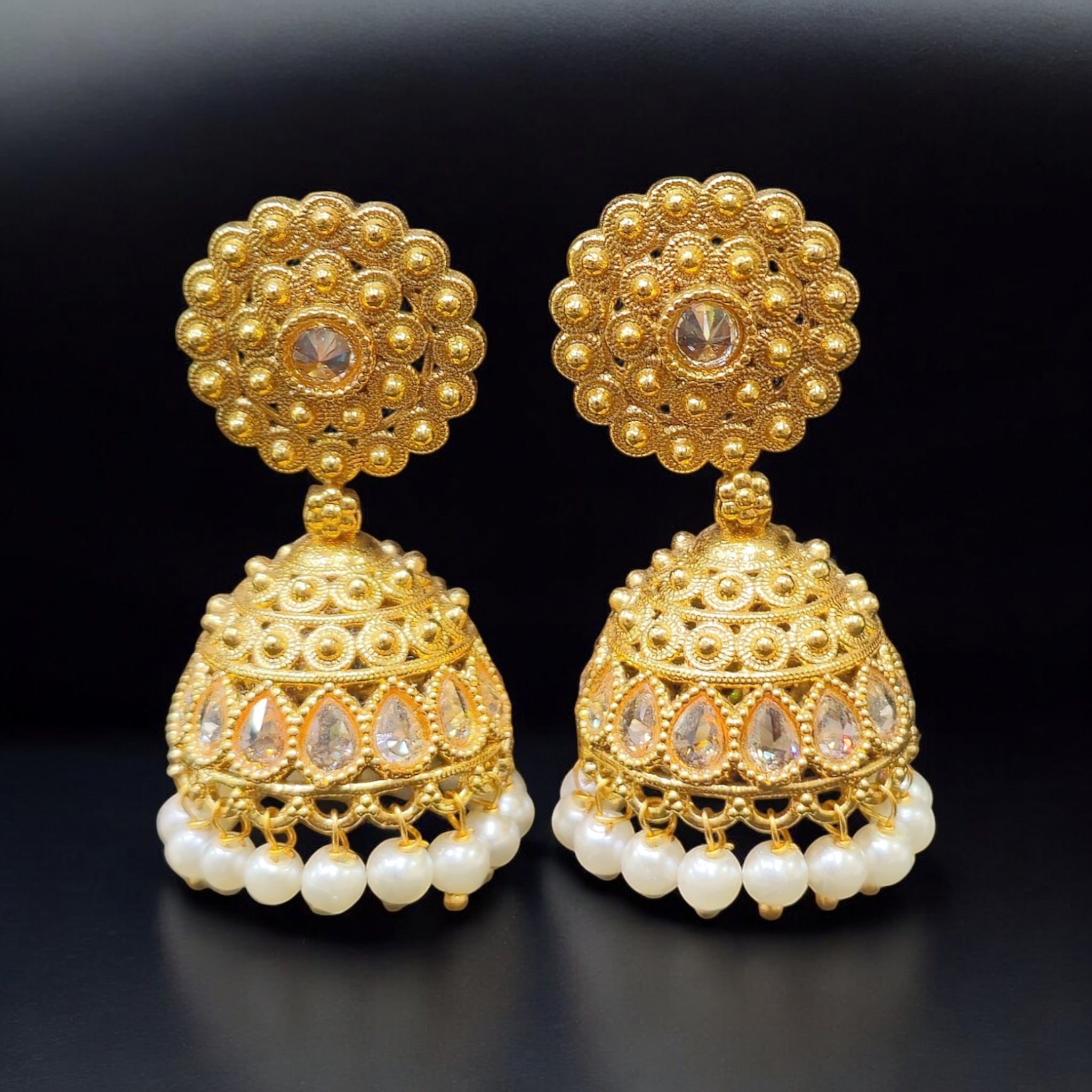 FW LCT Stone Gold Plated Jhumka