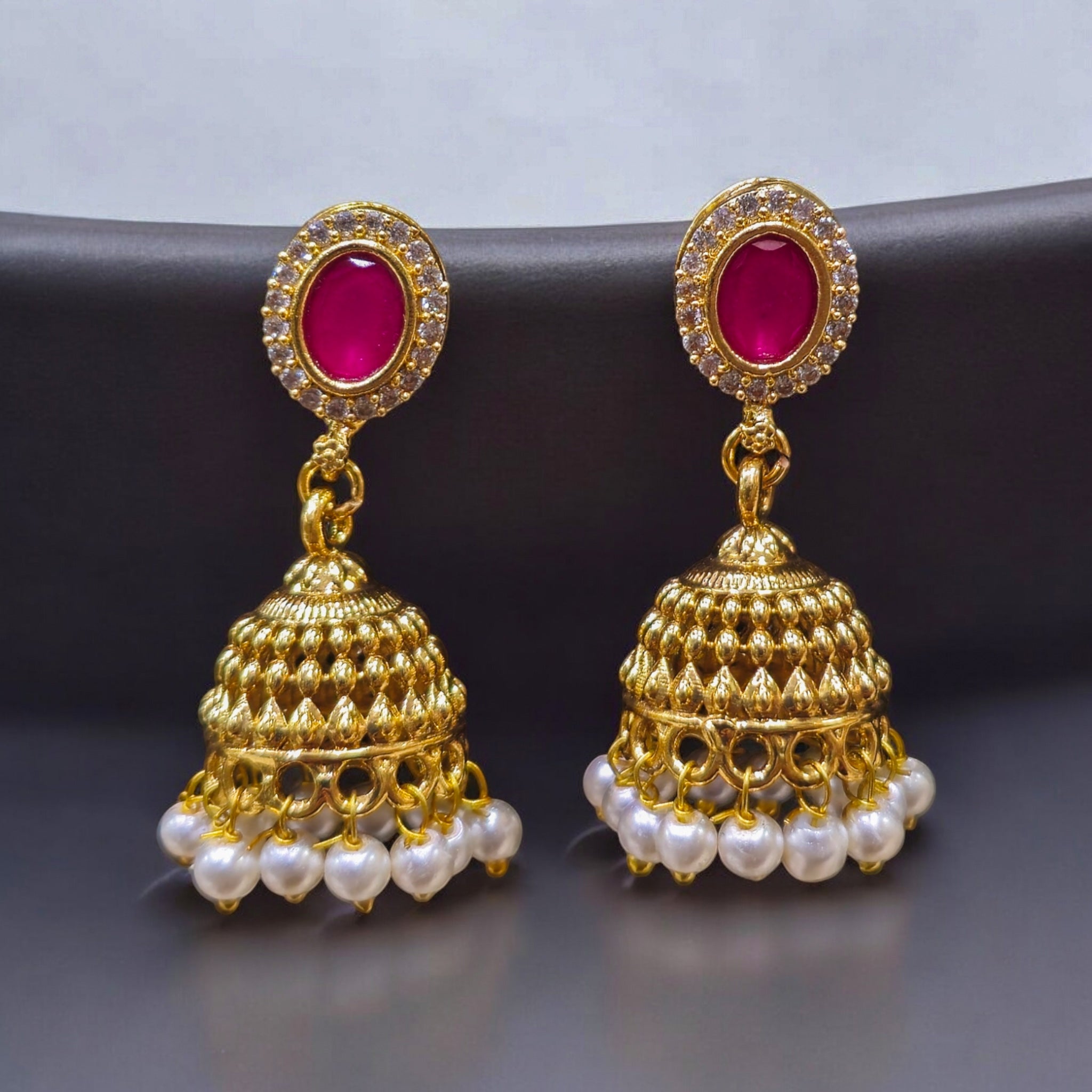 FW Ruby Gold Plated Jhumka