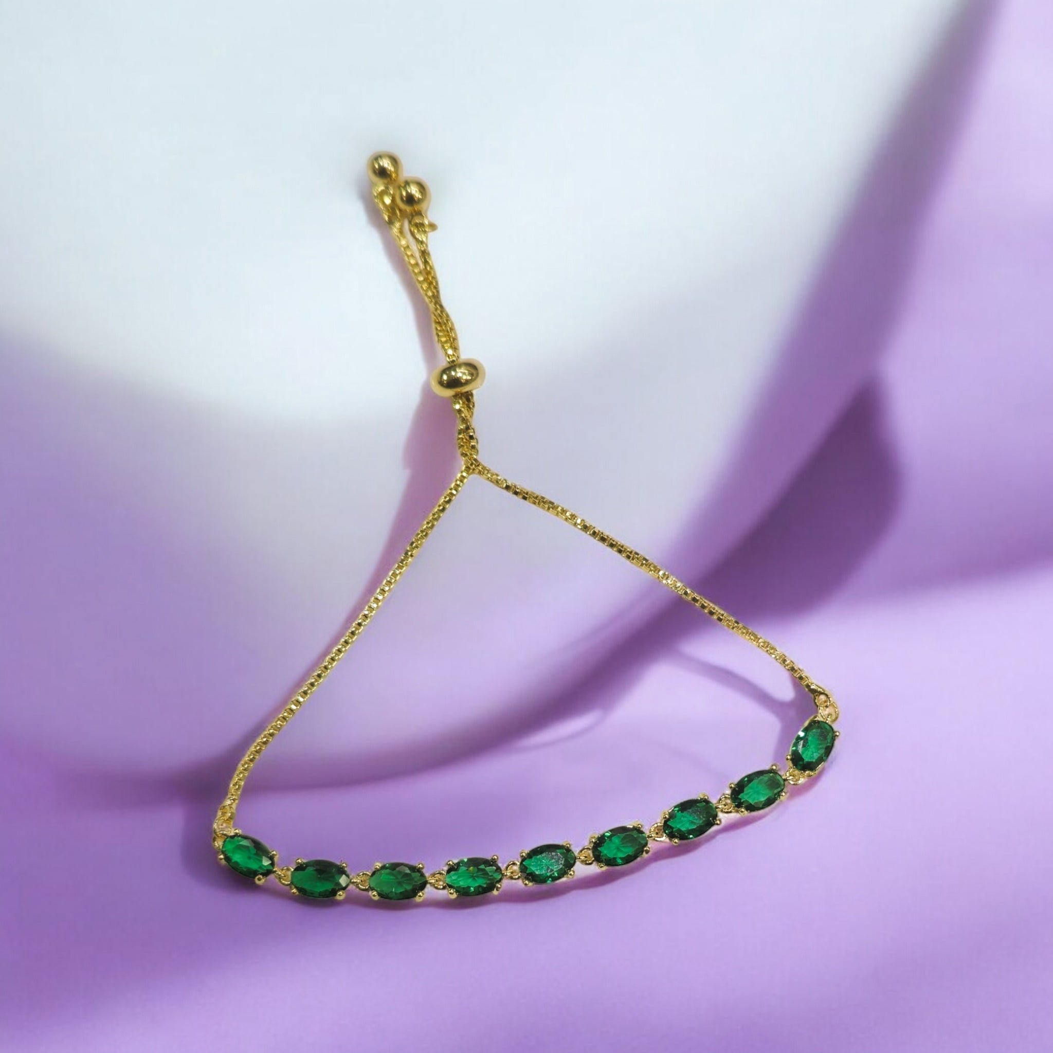 FW Emerald Stone Golden Bracelet