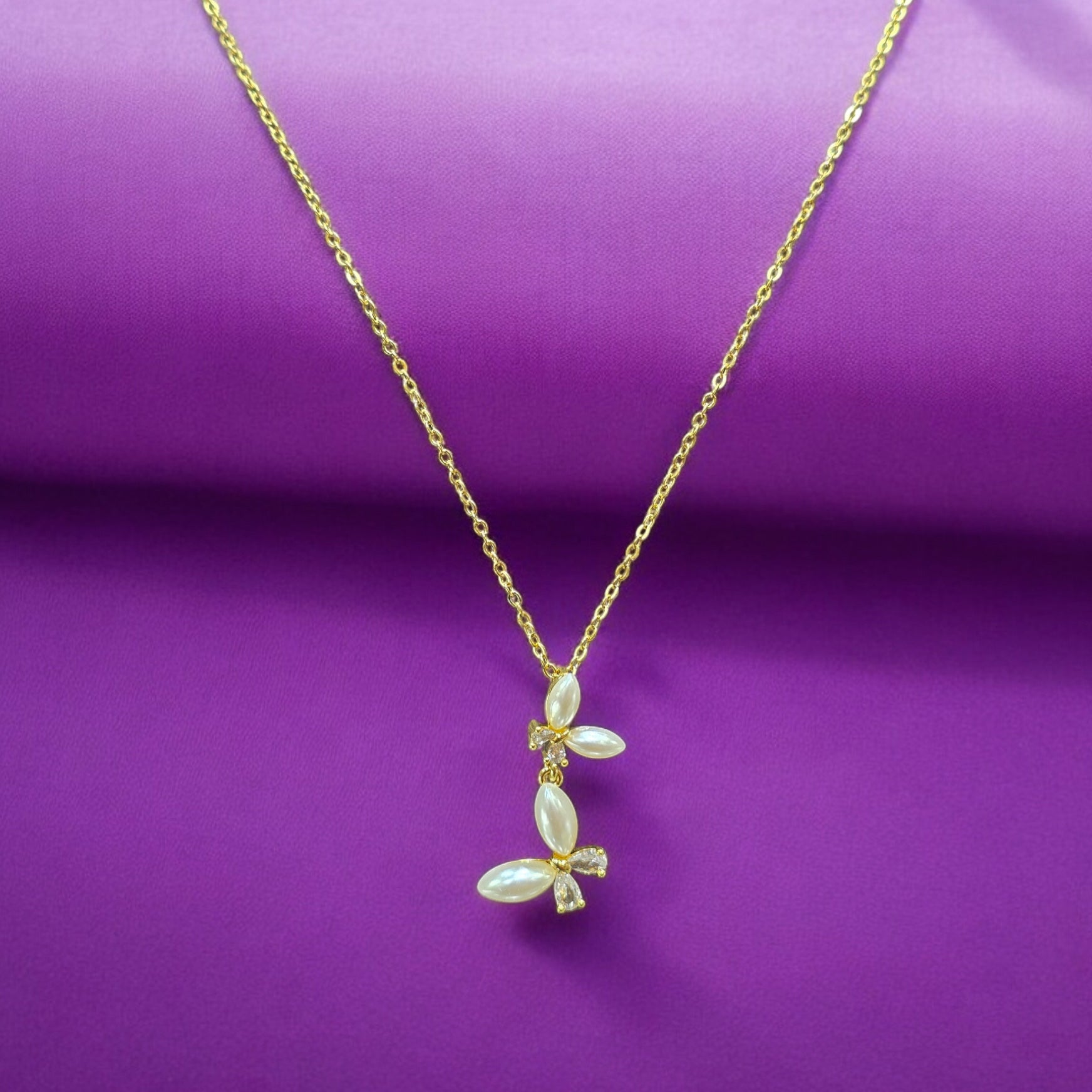 Pearl Gold Plated SS Chain Pendant