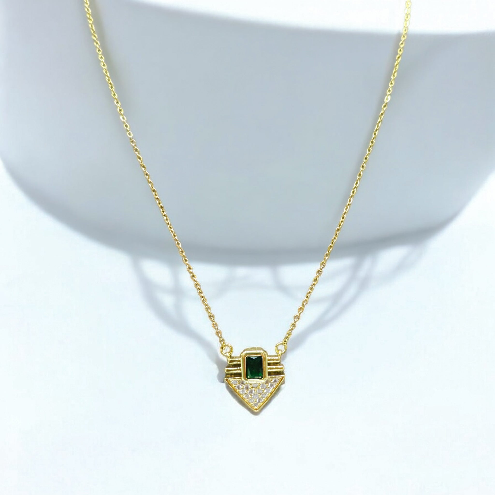 Emerald Gold Plated AD Stone CP