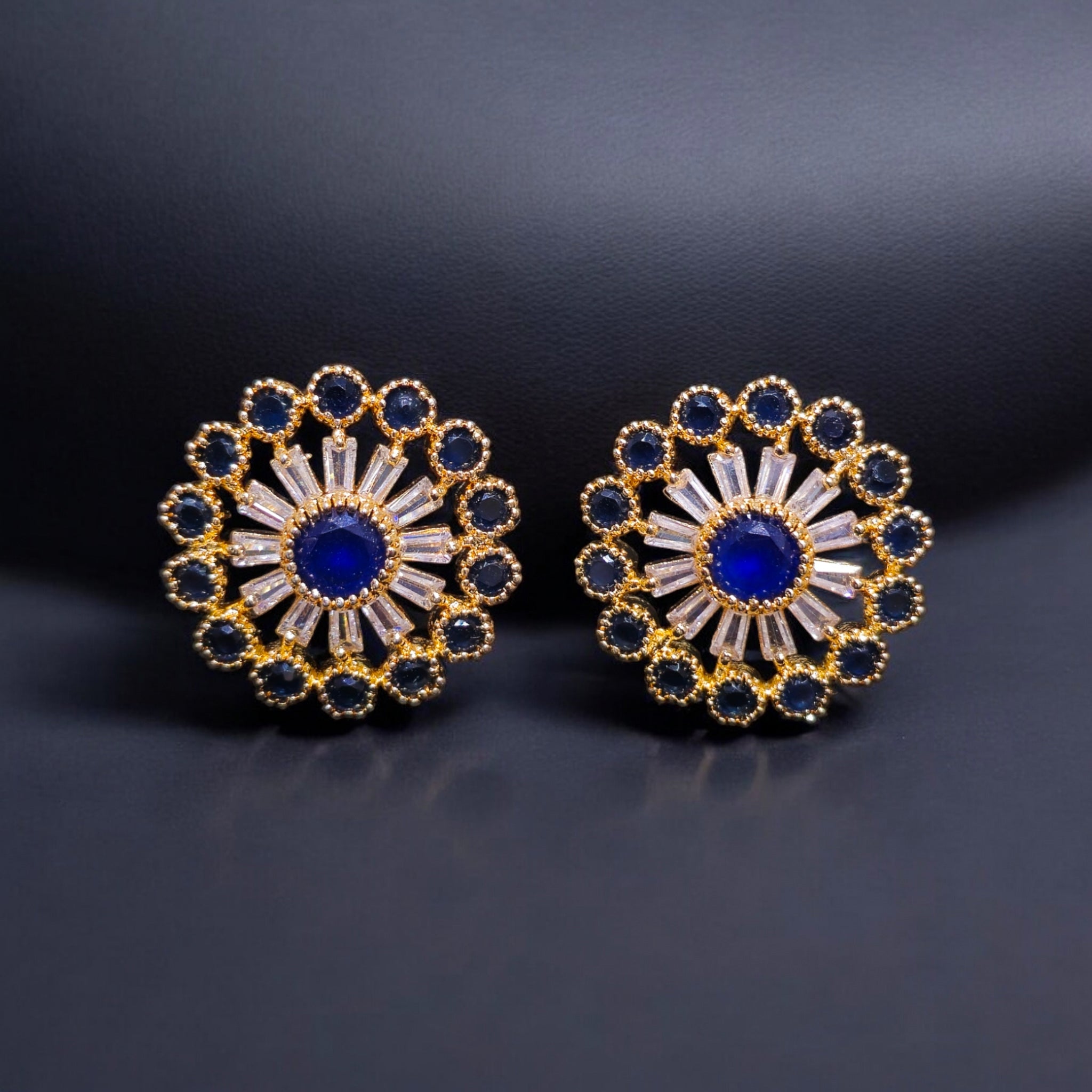 Blue AD Stone Studs