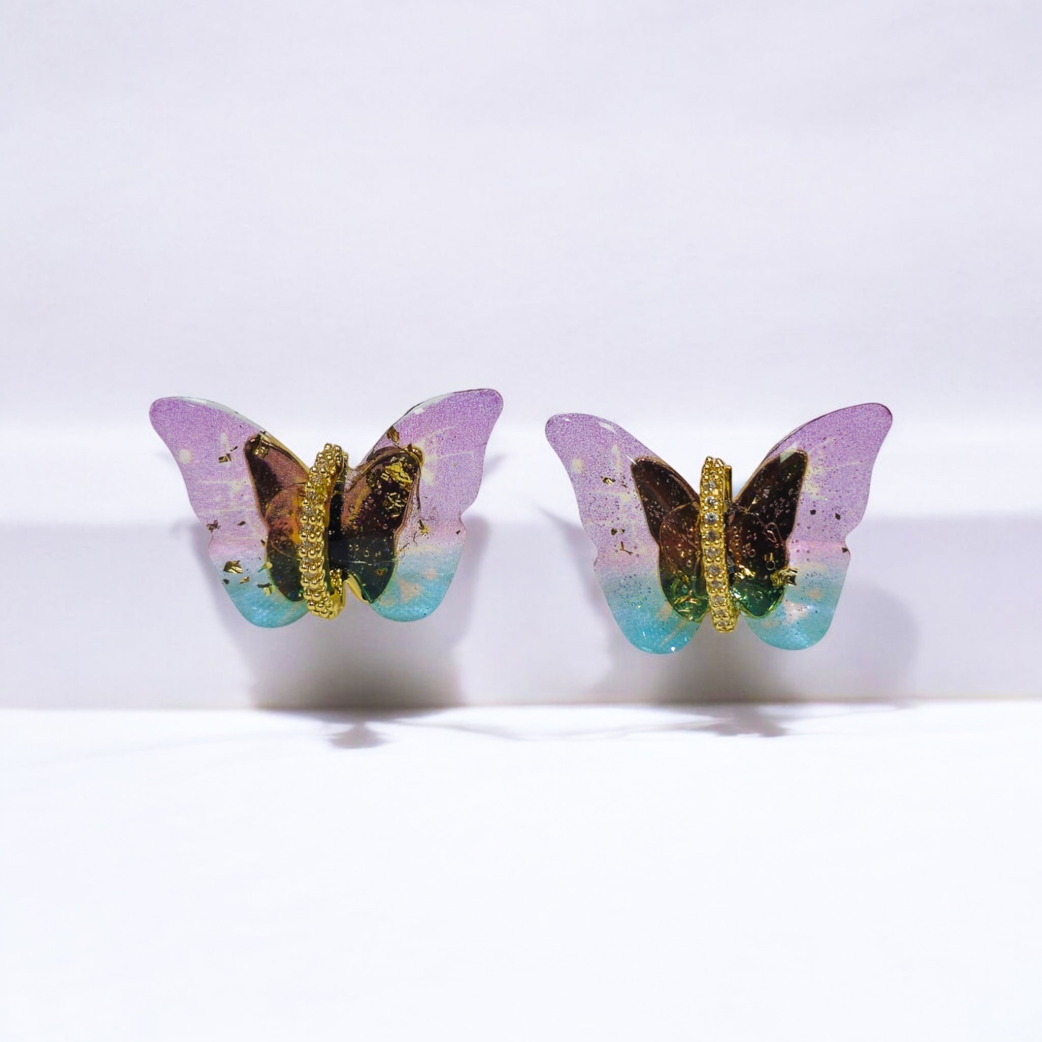 Multicolor Butterfly Studs