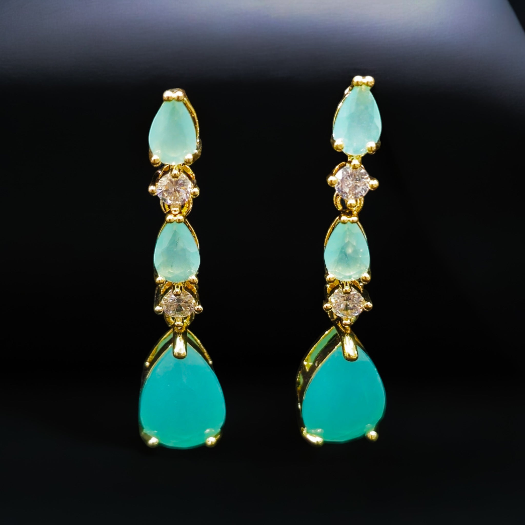 FW Sea Green Stone Western Earring