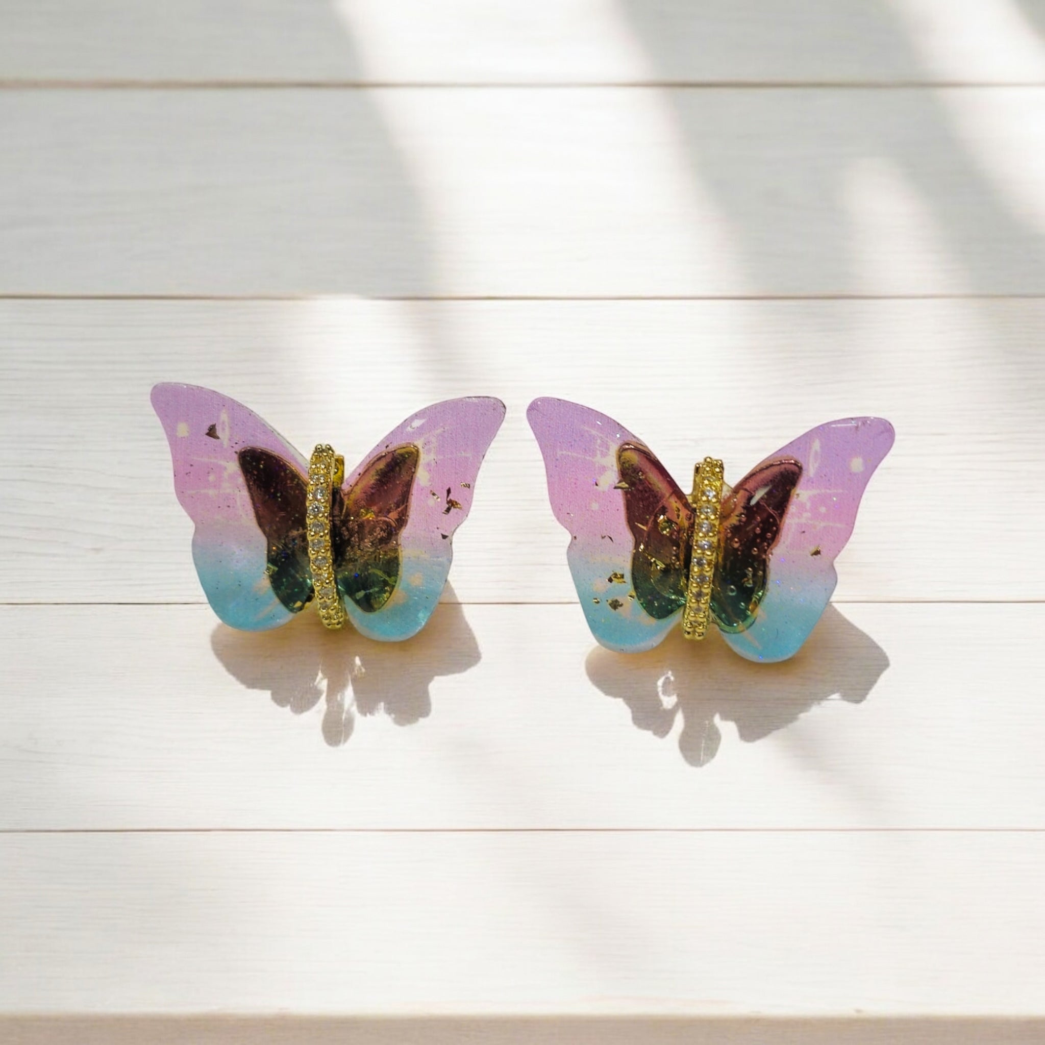 Multicolor Butterfly Studs