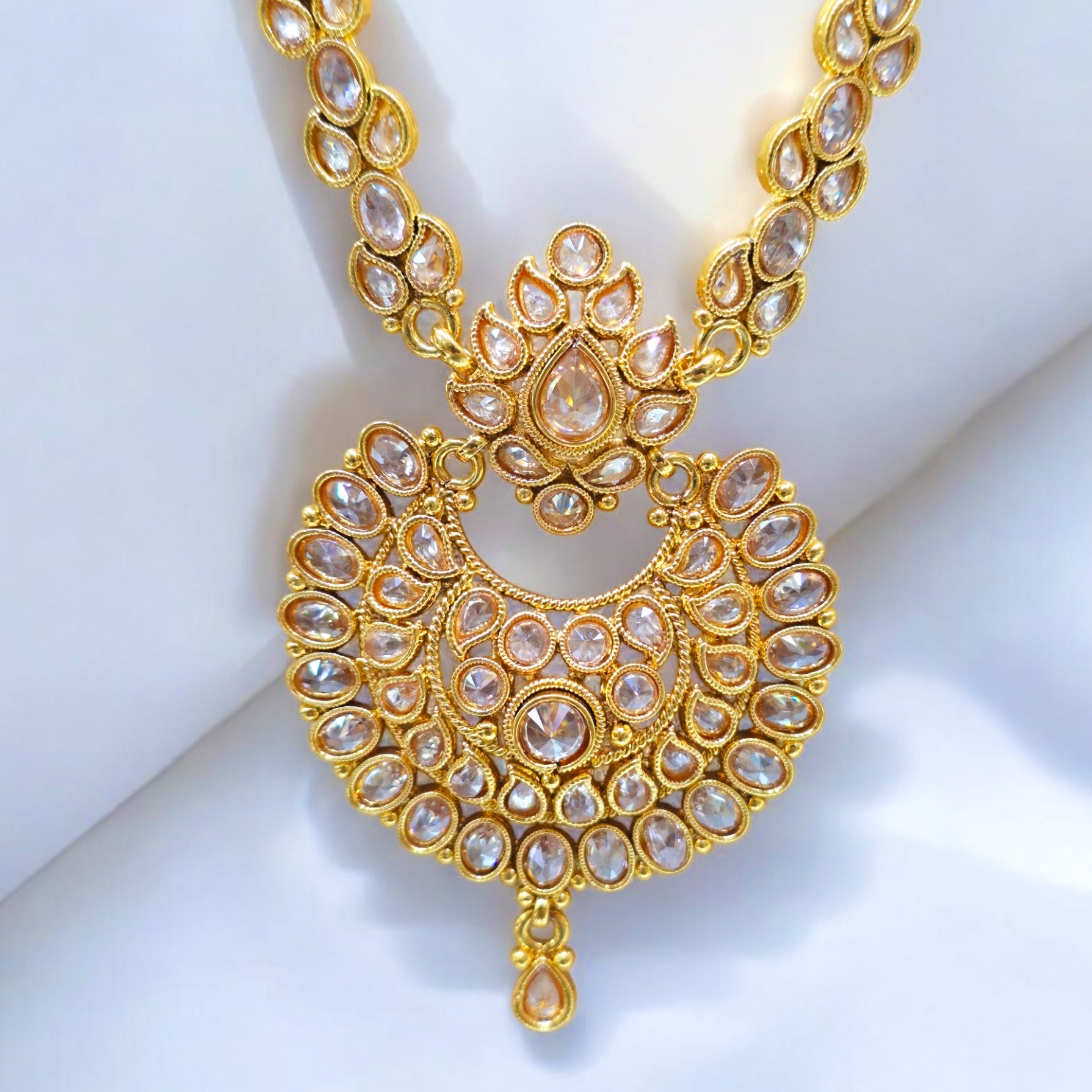 24Inch Long LCT Stone Gold Plated Necklace Set