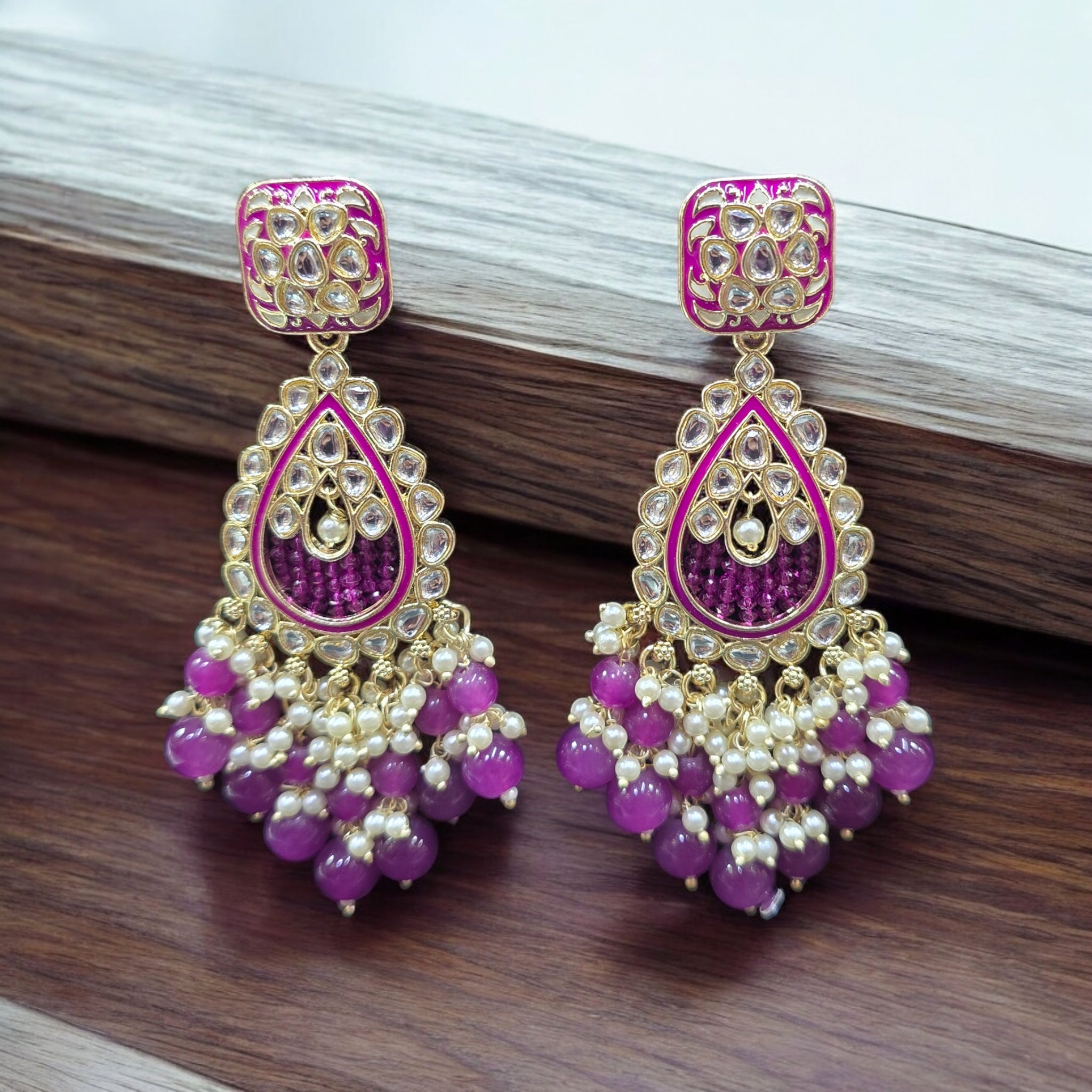 Purple Indo Western Earrings