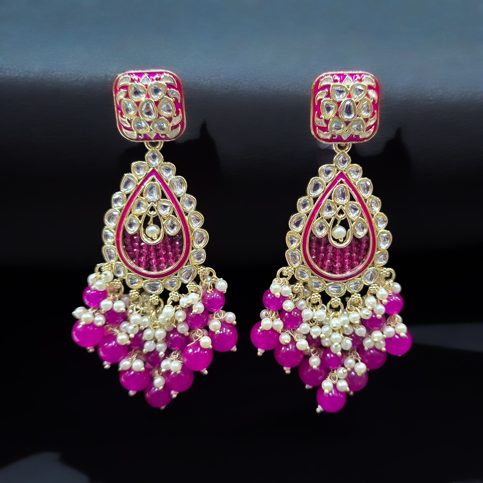 Pink Indo Western Earring