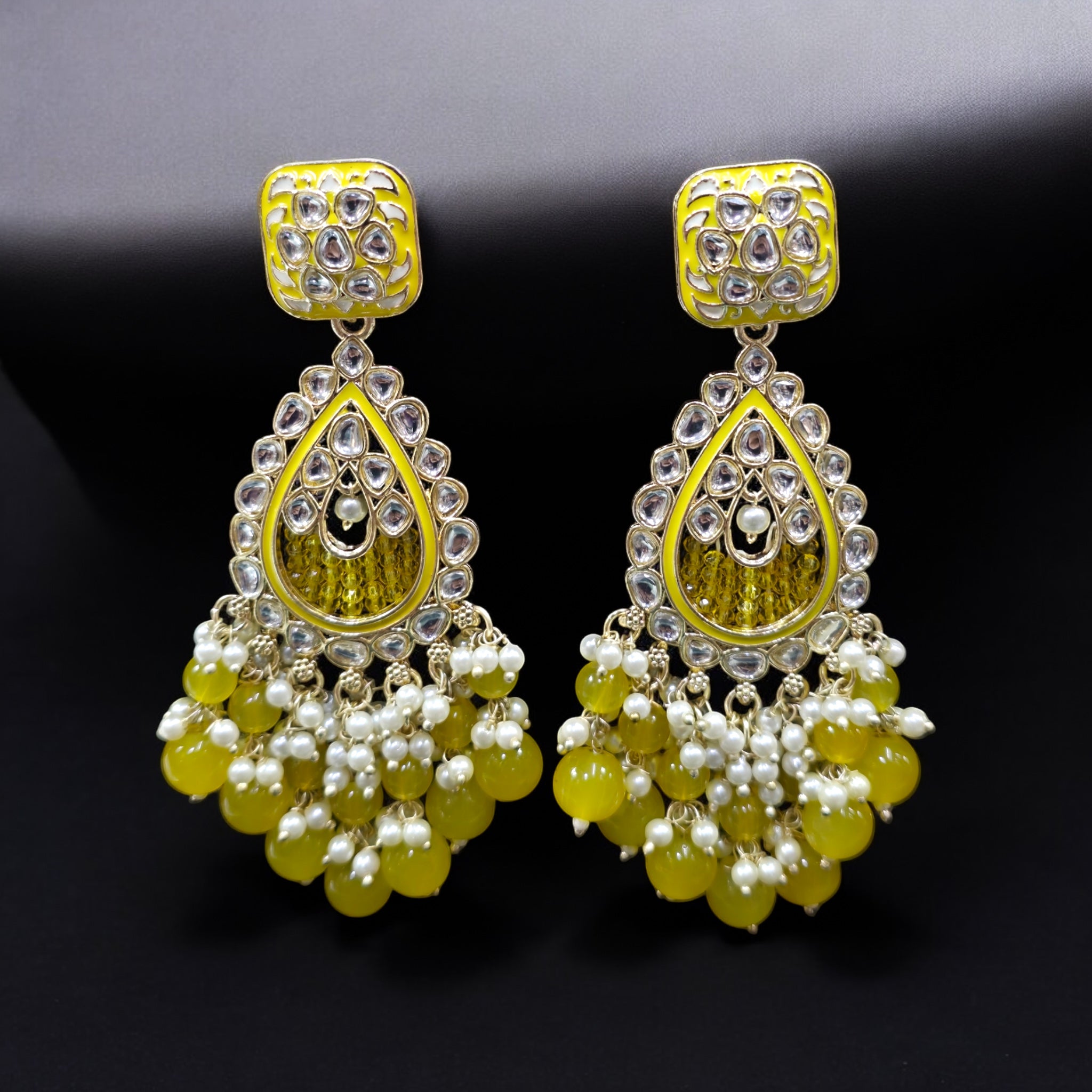 Yellow Indo Western Earring