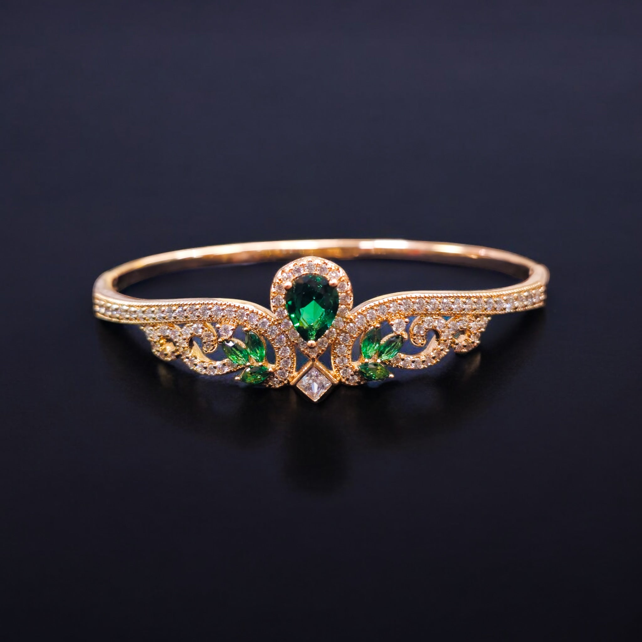 Emerald Stone Rosegold Kada