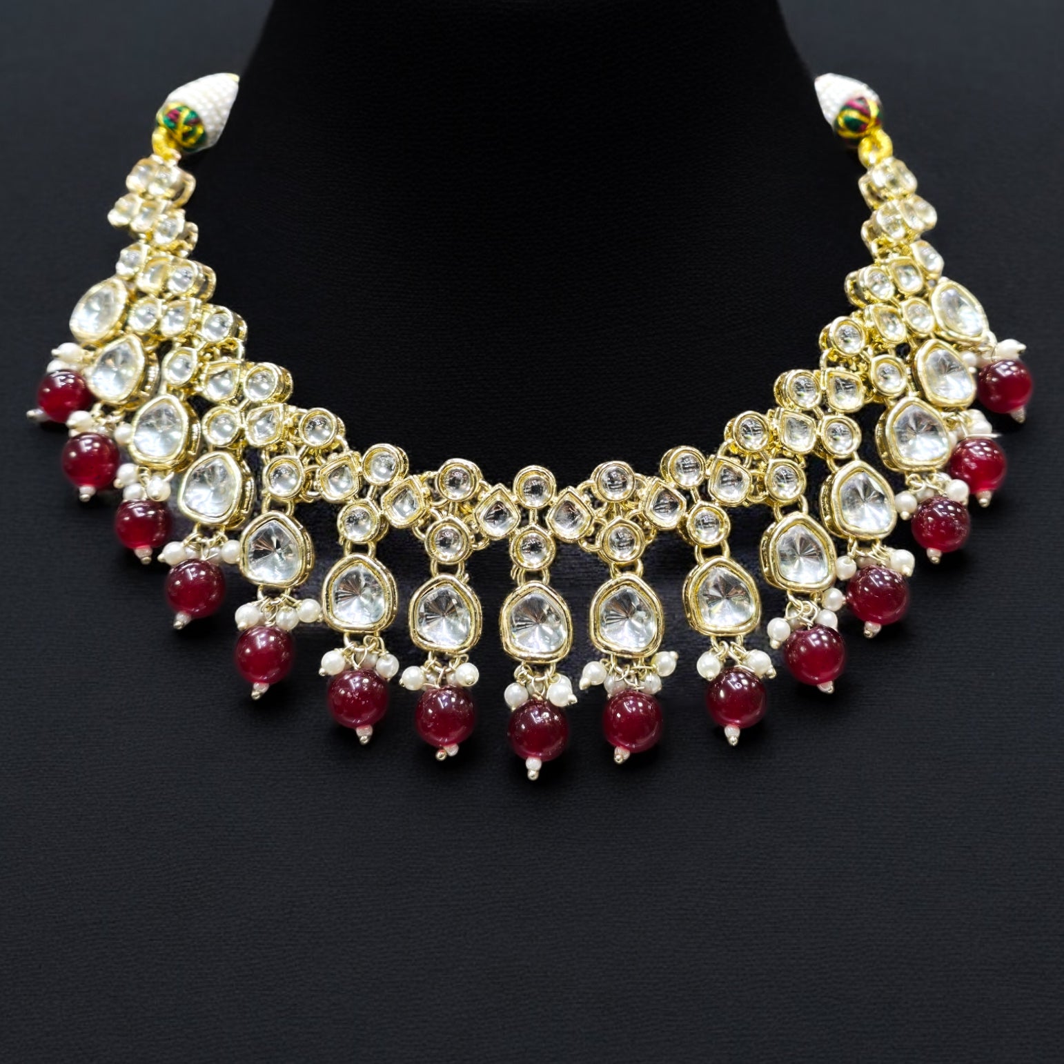 Maroon Indo Western Necklace Set