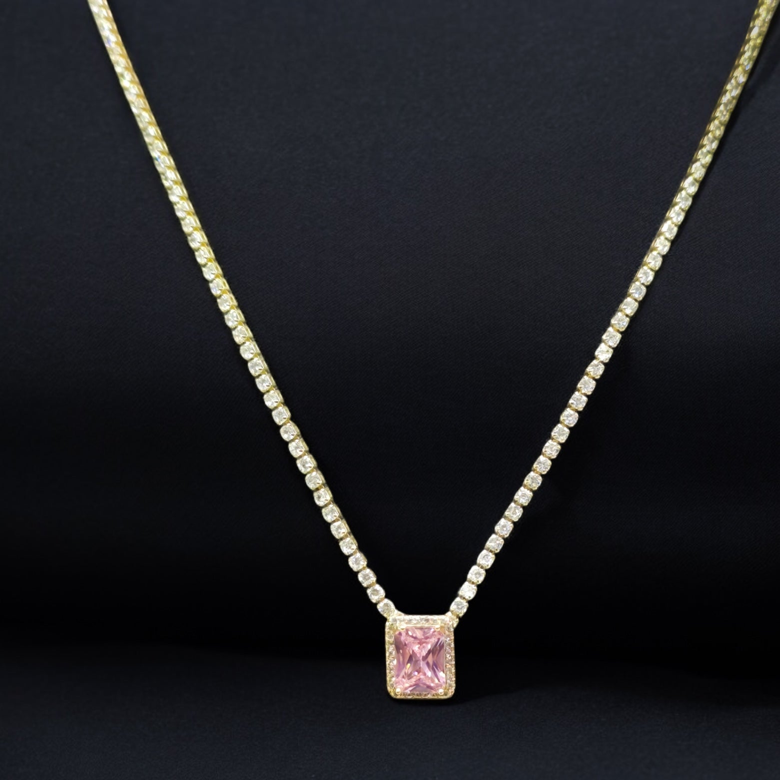 Pink  AD Chain Pendant