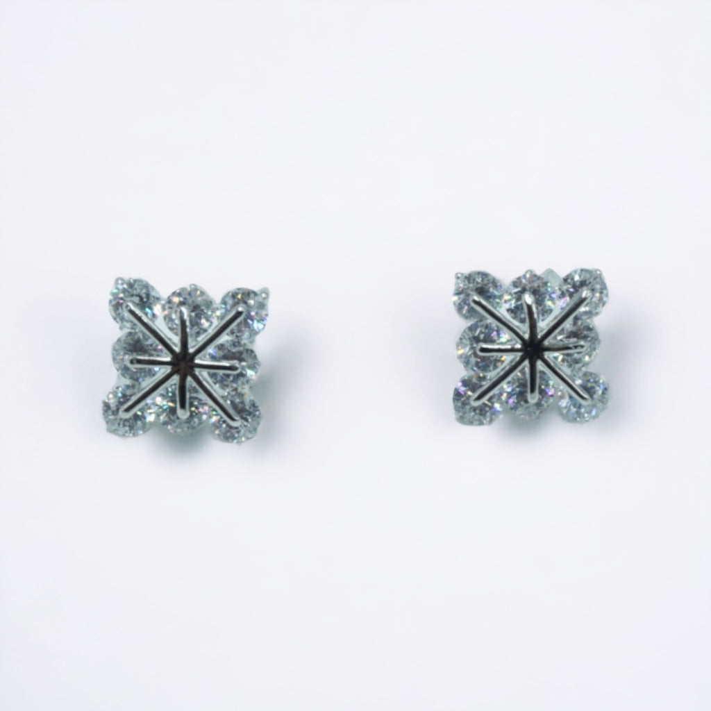 FW Premium Rhodium Plated A D Stone Stud